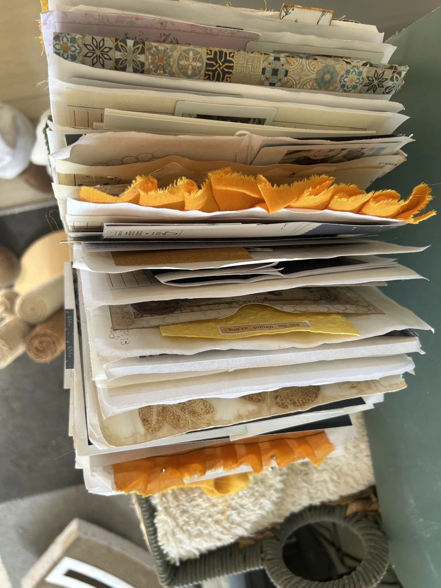 Stack of handmade junk journals