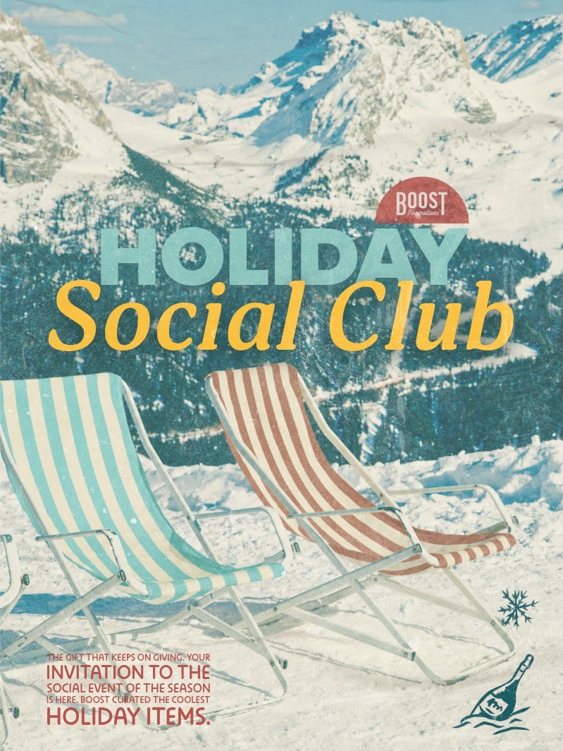 Your invitation has arrived. 🥂
Welcome to the Boost Holiday Social Club.
Dress code: exceptionally good merch.

We&rsquo;re taking holiday gifting apr&egrave;s this year. Think sweatshirts that become someone&rsquo;s winter uniform and Skullcandy he