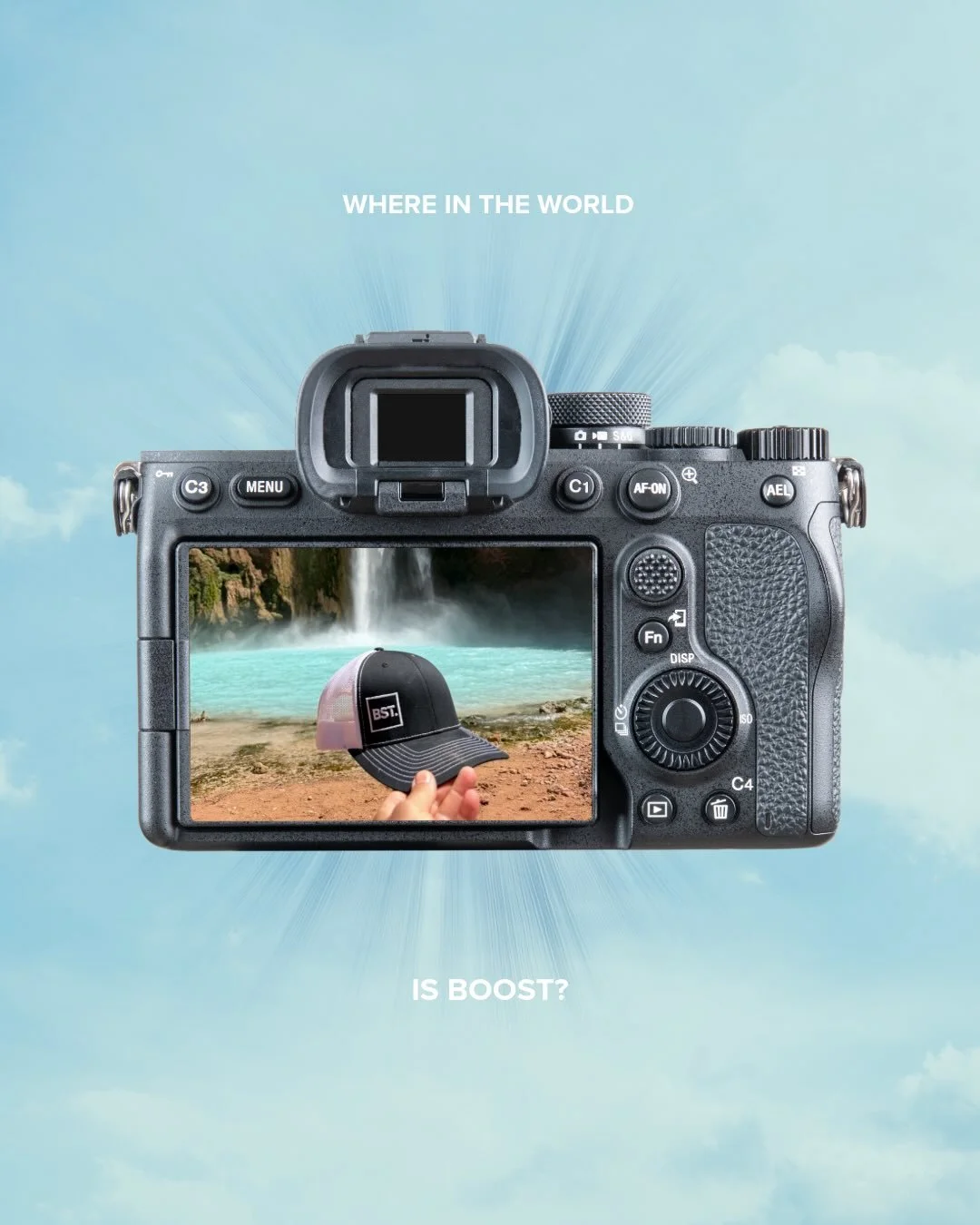 Found: one hat, one extremely blue waterfall. 

This month&rsquo;s stop is Havasu Falls in Arizona, where the water really IS that color. The Boost hat took it all in from the shoreline. 🩵

#whereisboost #whereintheworld