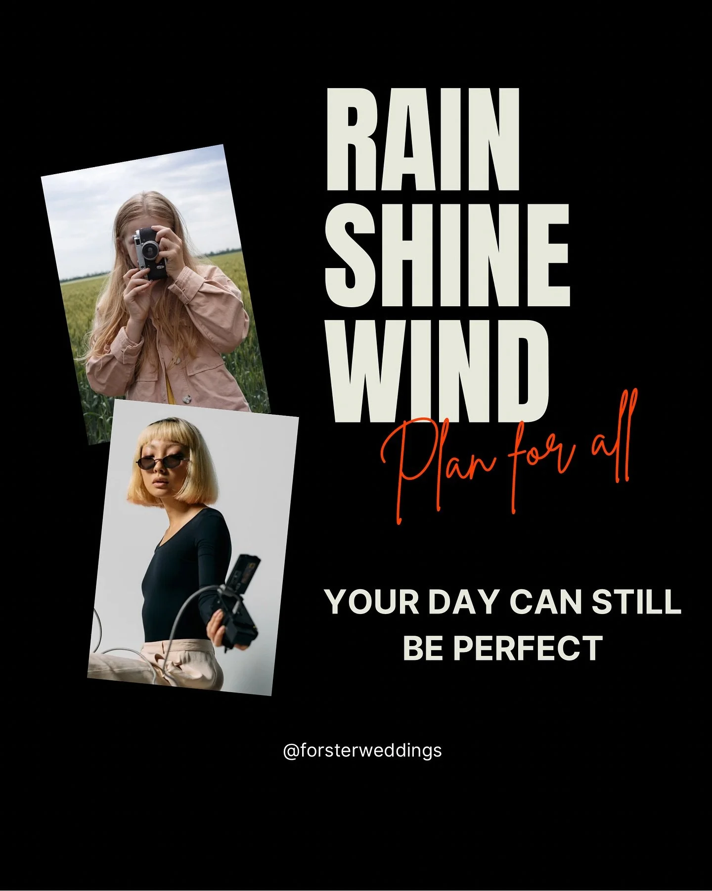 Weather Worries? We&rsquo;ve Got You ☔️✨

🌸 Rain, Shine, or Wind &mdash; Your Day Can Still Be Perfect

If you&rsquo;re planning an outdoor wedding, chances are you&rsquo;ve stressed over the weather forecast. 

What if it rains? 
What if it&rsquo;s