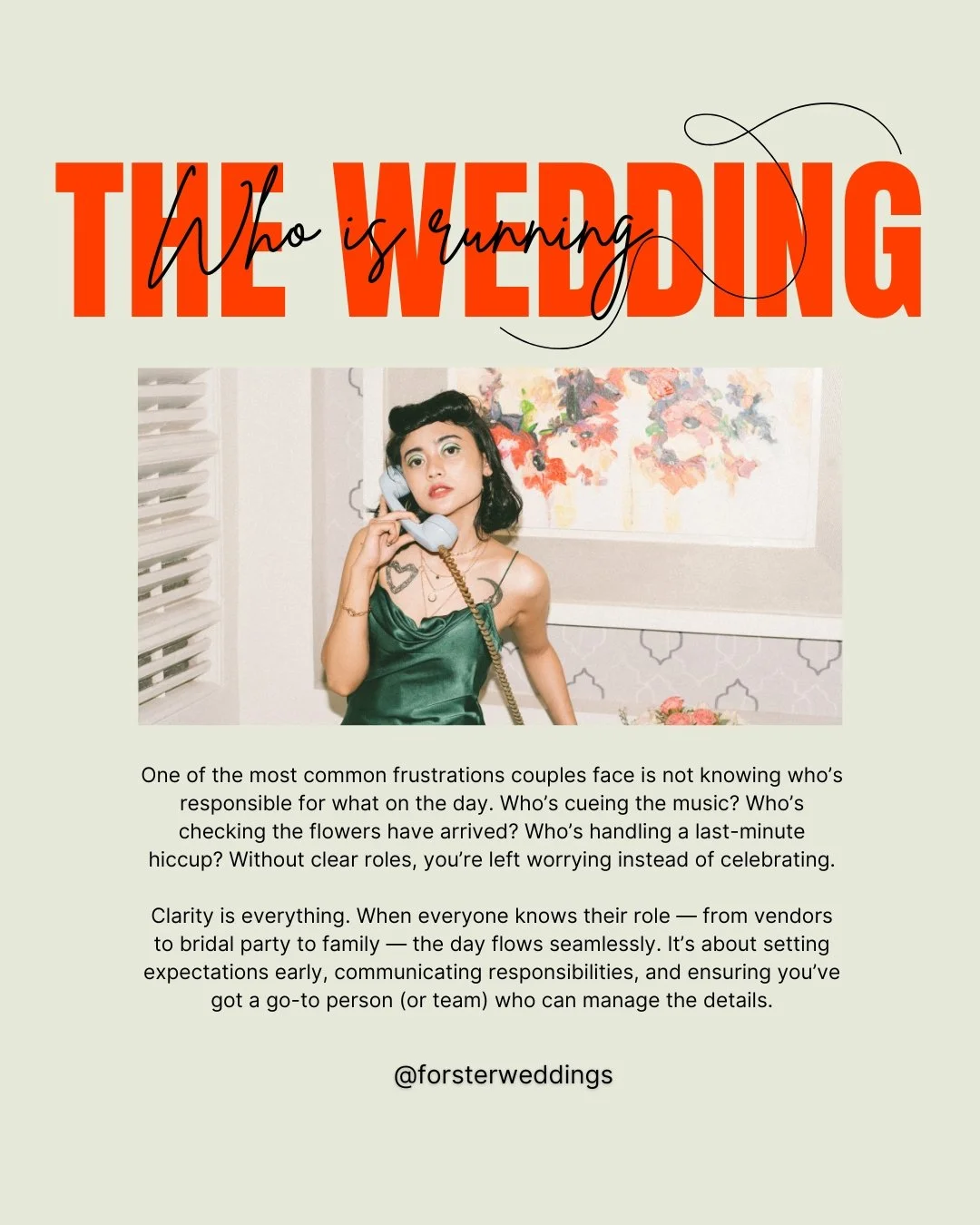 Who is Running the Wedding?