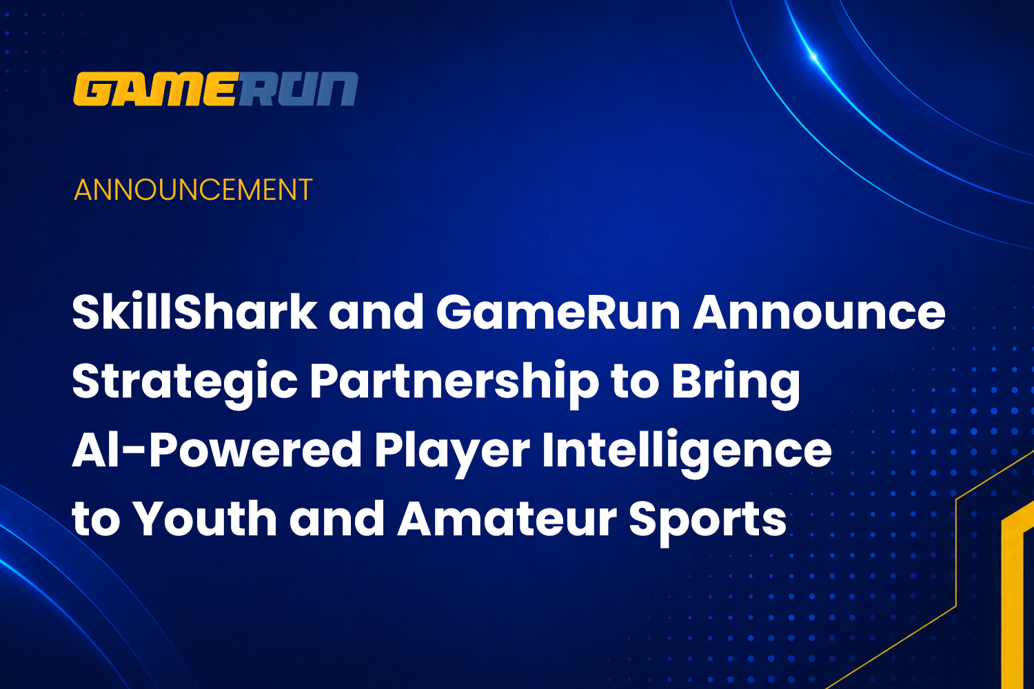 SkillShark and GameRun Announce Strategic Partnership to Bring AI-Powered Player Intelligence to Youth and Amateur Sports