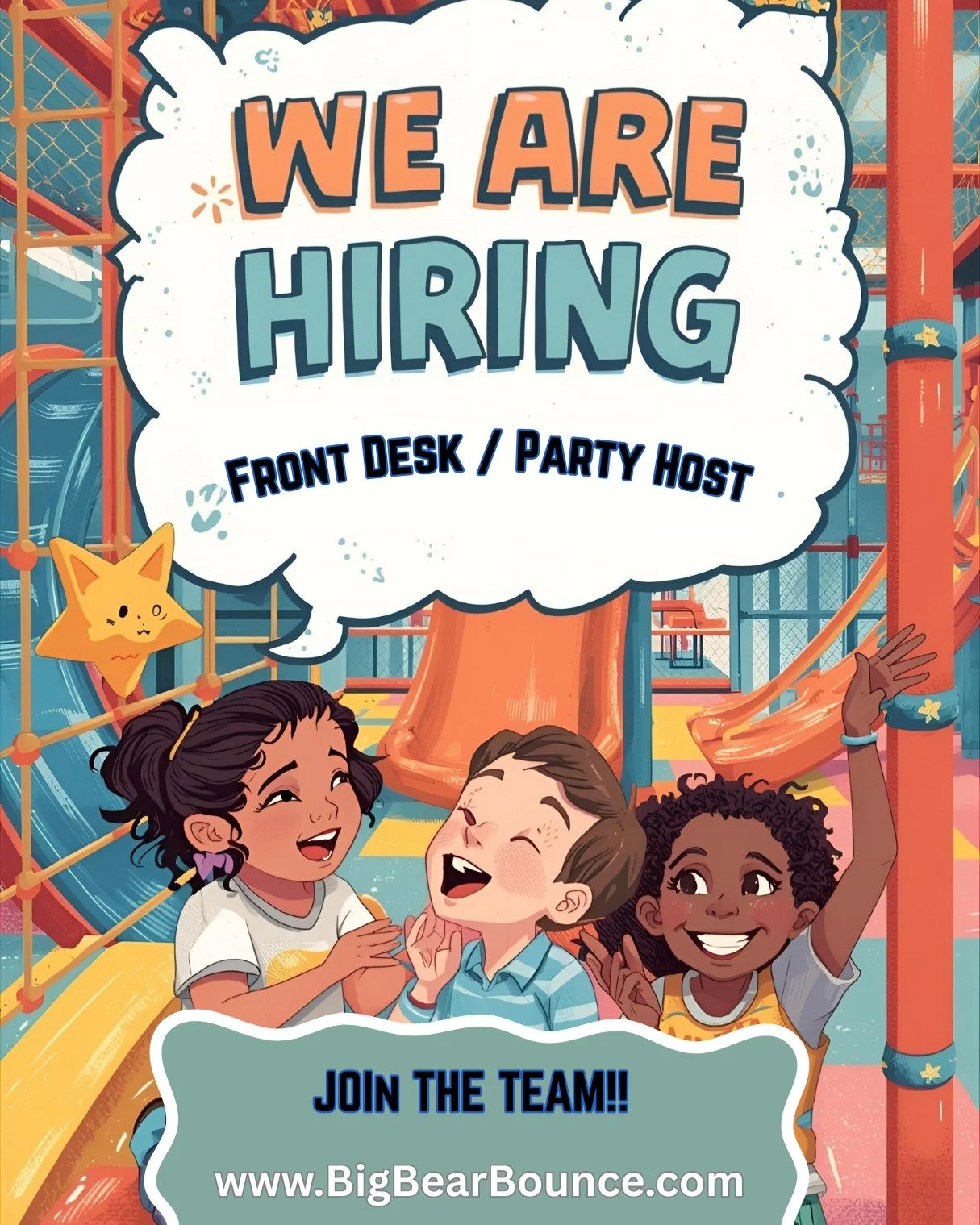 Our team is growing again! We are looking for energetic people that enjoy working working with kids! Apply on our website. Competitive pay! Apply through our website. 😊
