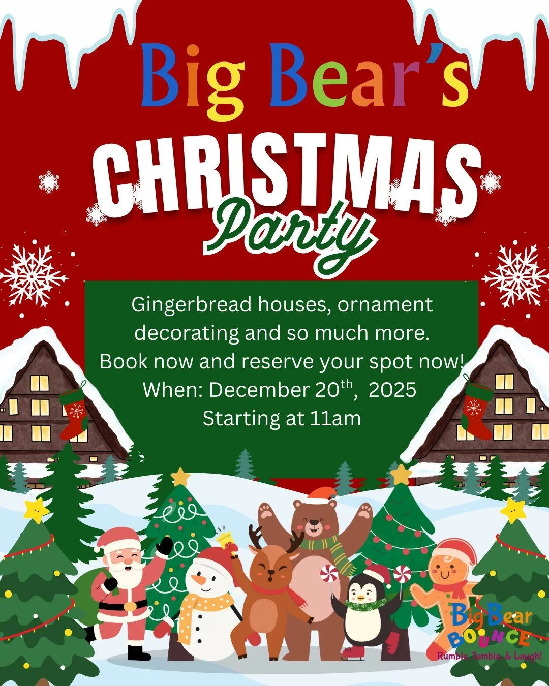 🎄 Big Bear's Christmas Party! 🎄
This year, we&rsquo;re excited to partner with Bethesda Elementary School to create our very own Angel Tree. In the spirit of the holidays, stop by, choose a tab from the tree, and help make a child&rsquo;s wish come