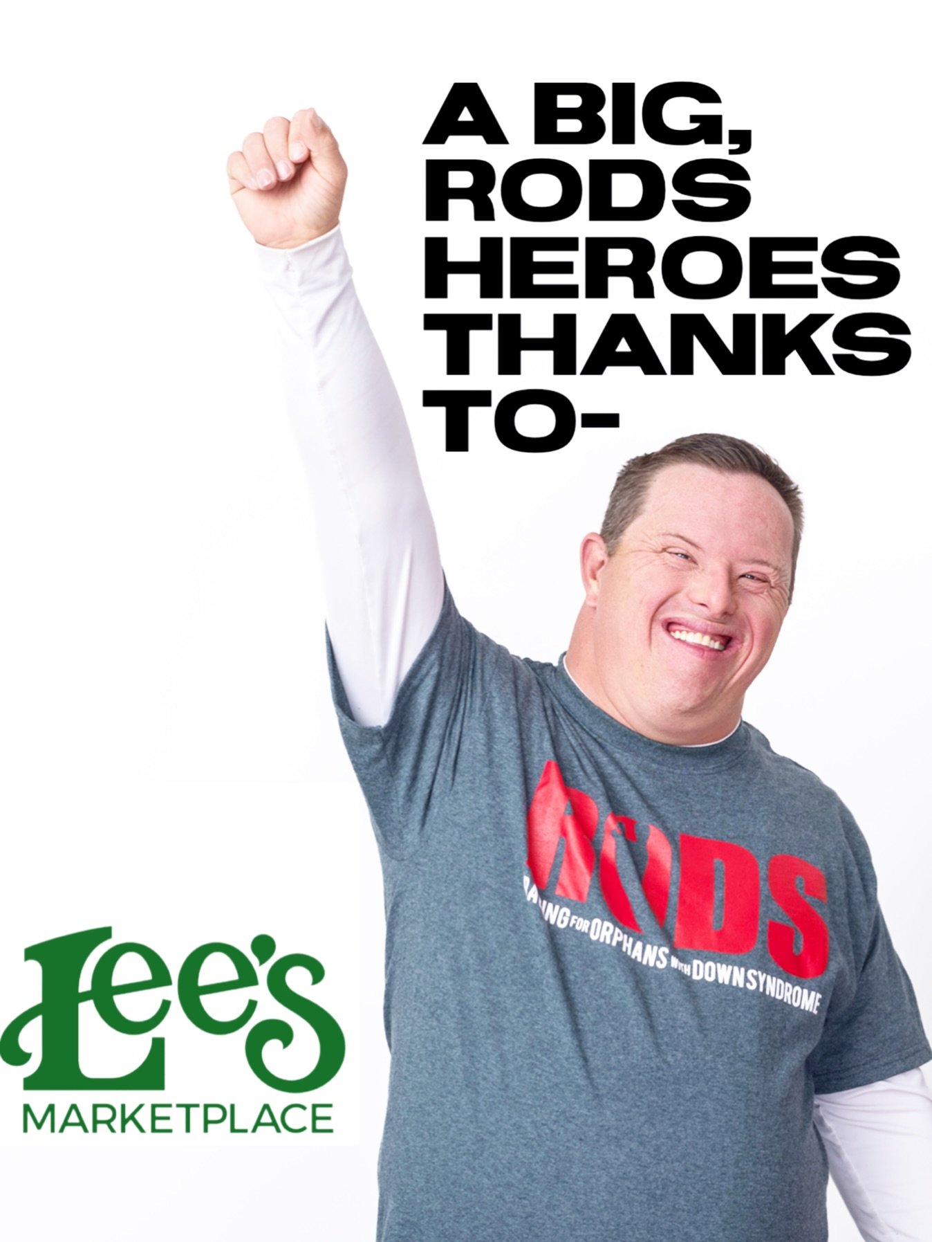 Starting right now, we are counting down the days, hours and minutes until our RODS Heroes Gala on February 27! We would like to thank our Superhero Sponsor, Lee&rsquo;s Marketplace, your local community grocer since 1981!