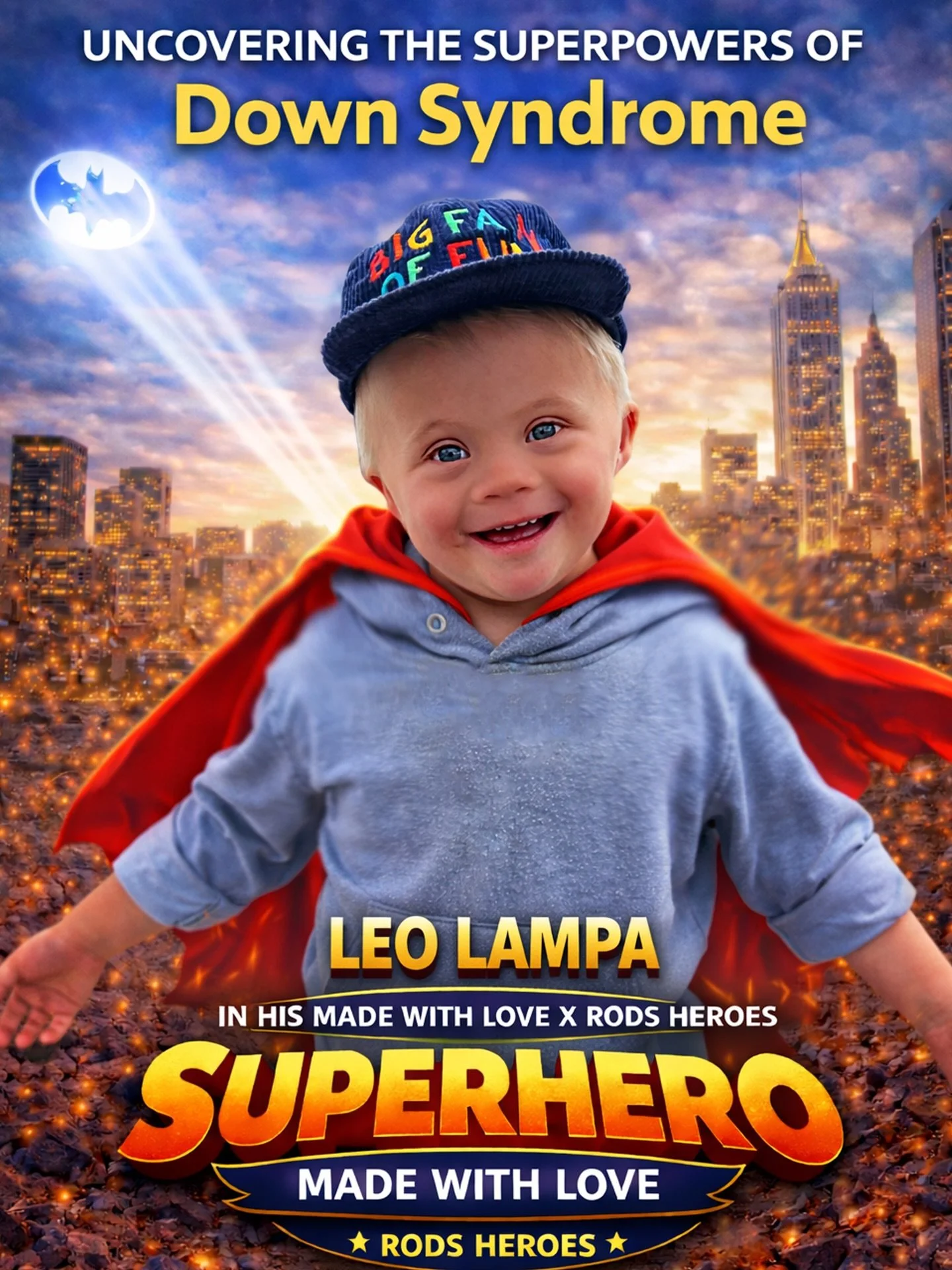 Some of the lyrics to @rachaellampa&rsquo;s song, SUPERPOWERS, inspired by Leo in the poster: 

&ldquo;There&rsquo;s nothing down about you,
No matter what they say.
You were born with a lot of heart,
A great big smile on your little face.
And if the