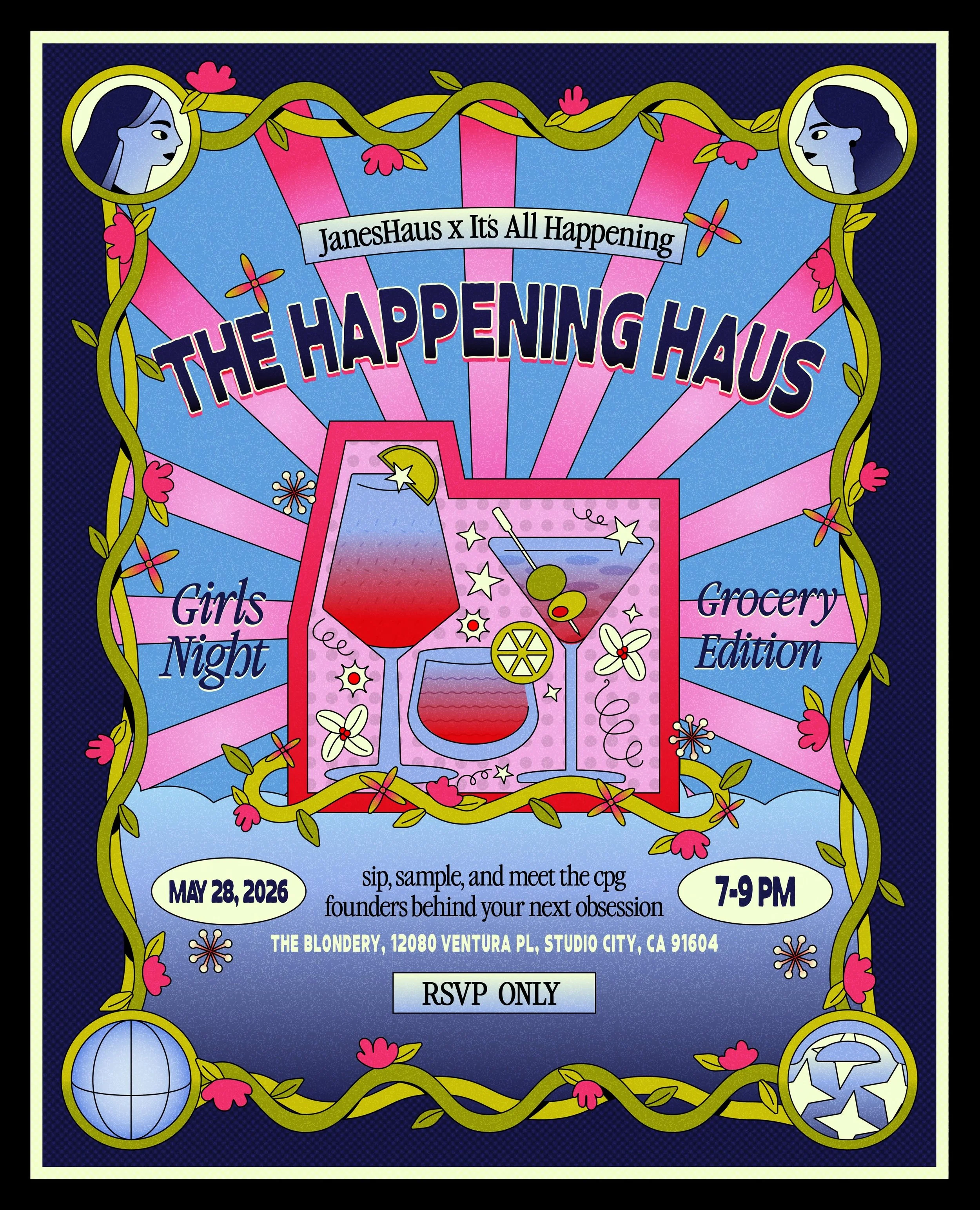 Link in bio to RSVP⚡️⚡️⚡️
@itsjaneshaus, @itsallhappeningco + @womenincpgpodcast are thrilled to host a night celebrating female lead brands at The Happening Haus in LA on May 28. Sip, snack and mingle with the women shaping the grocery aisles. Be th