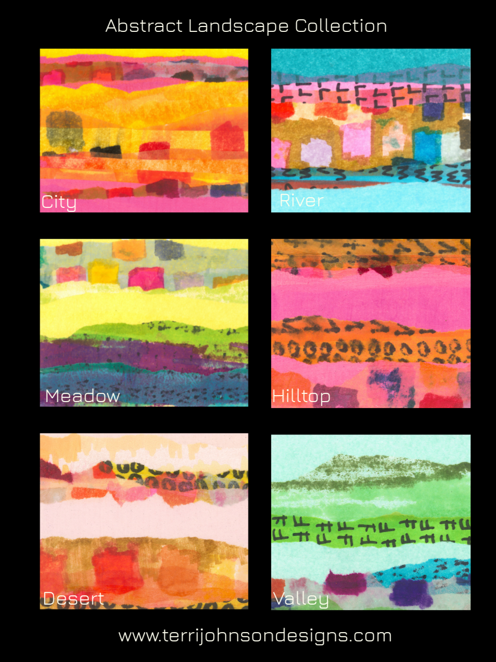 Abstract Landscape Notecard Collection