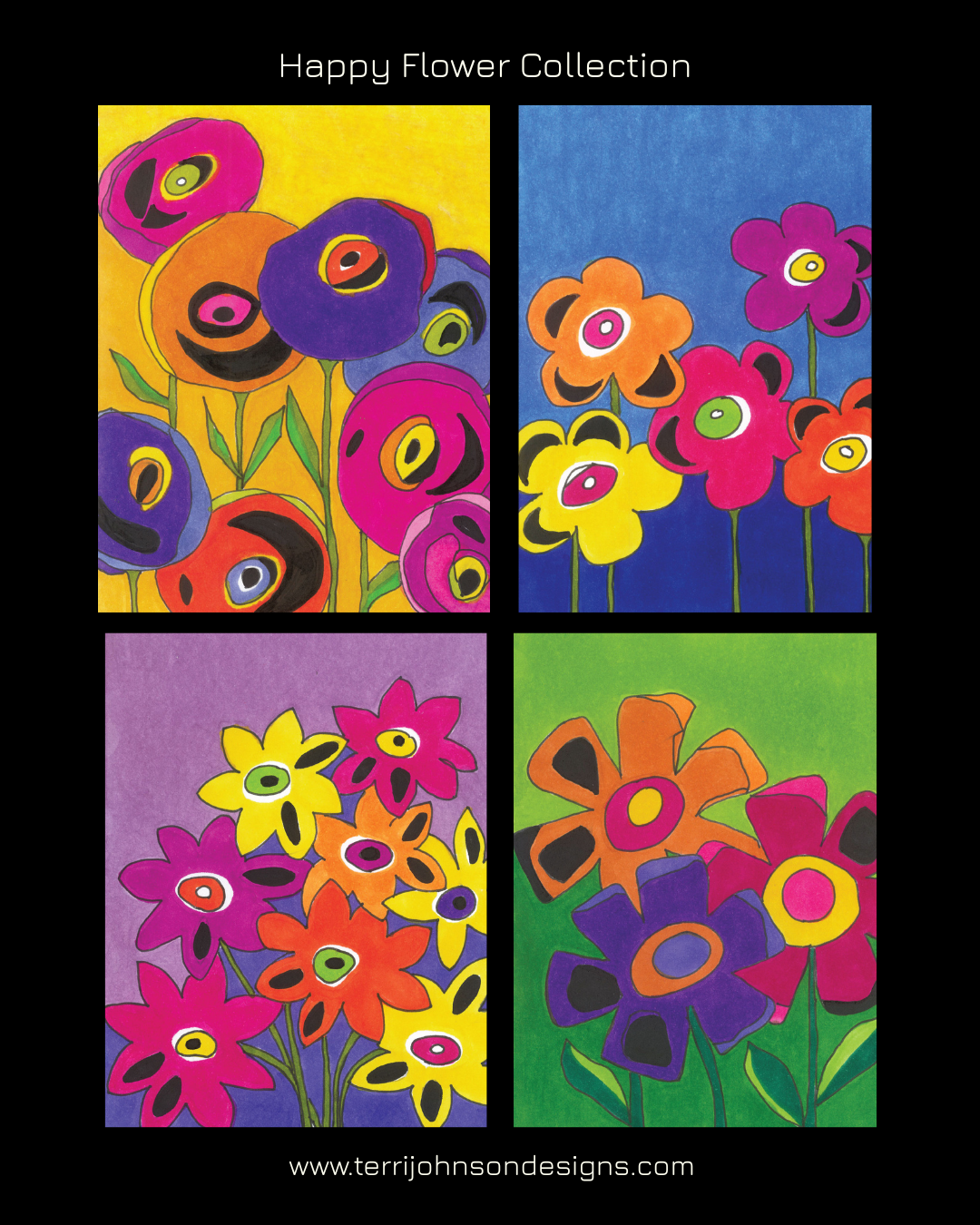 Happy Flower Notecard Collection