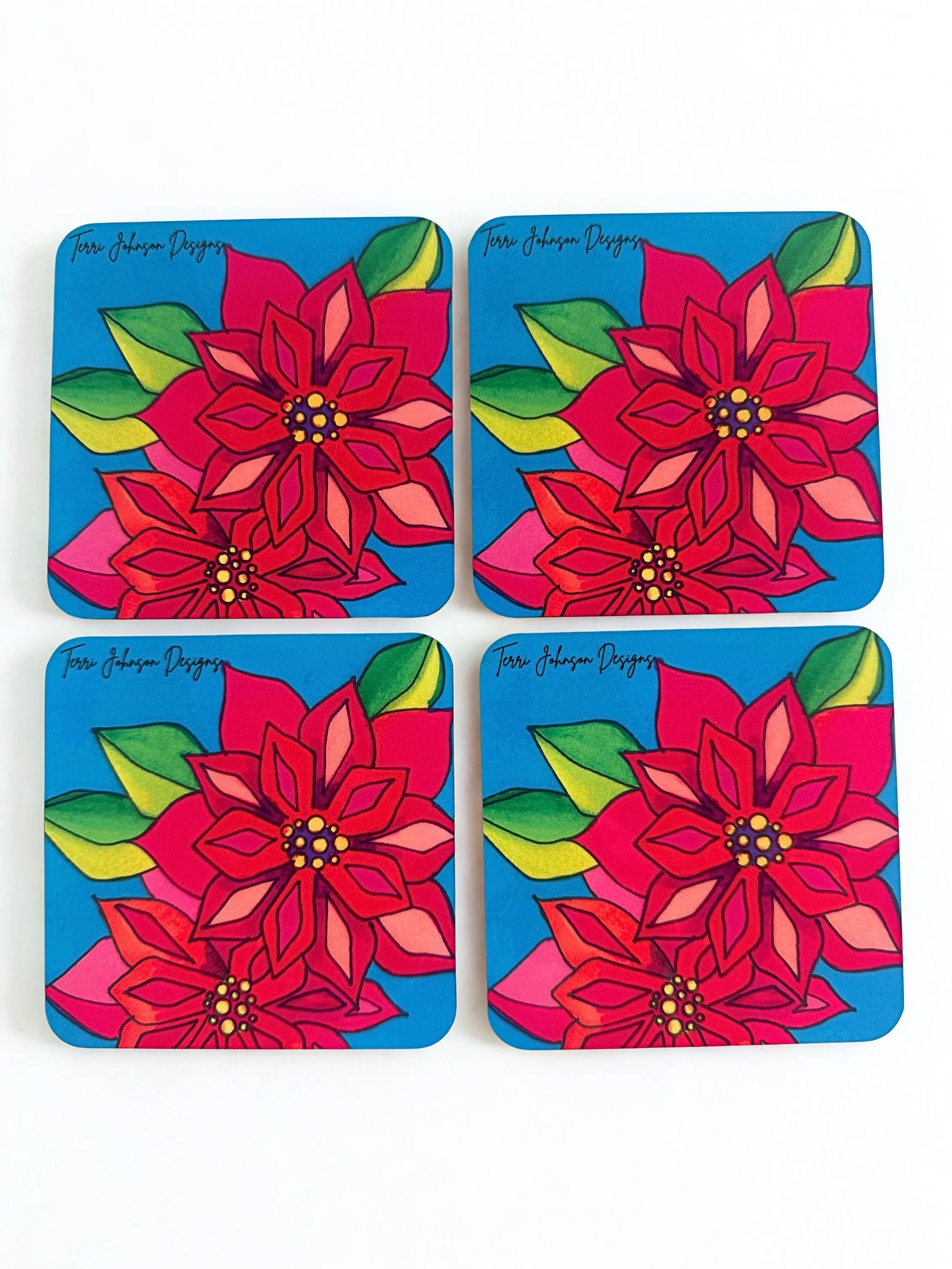 Coasters – Christmas Poinsettia