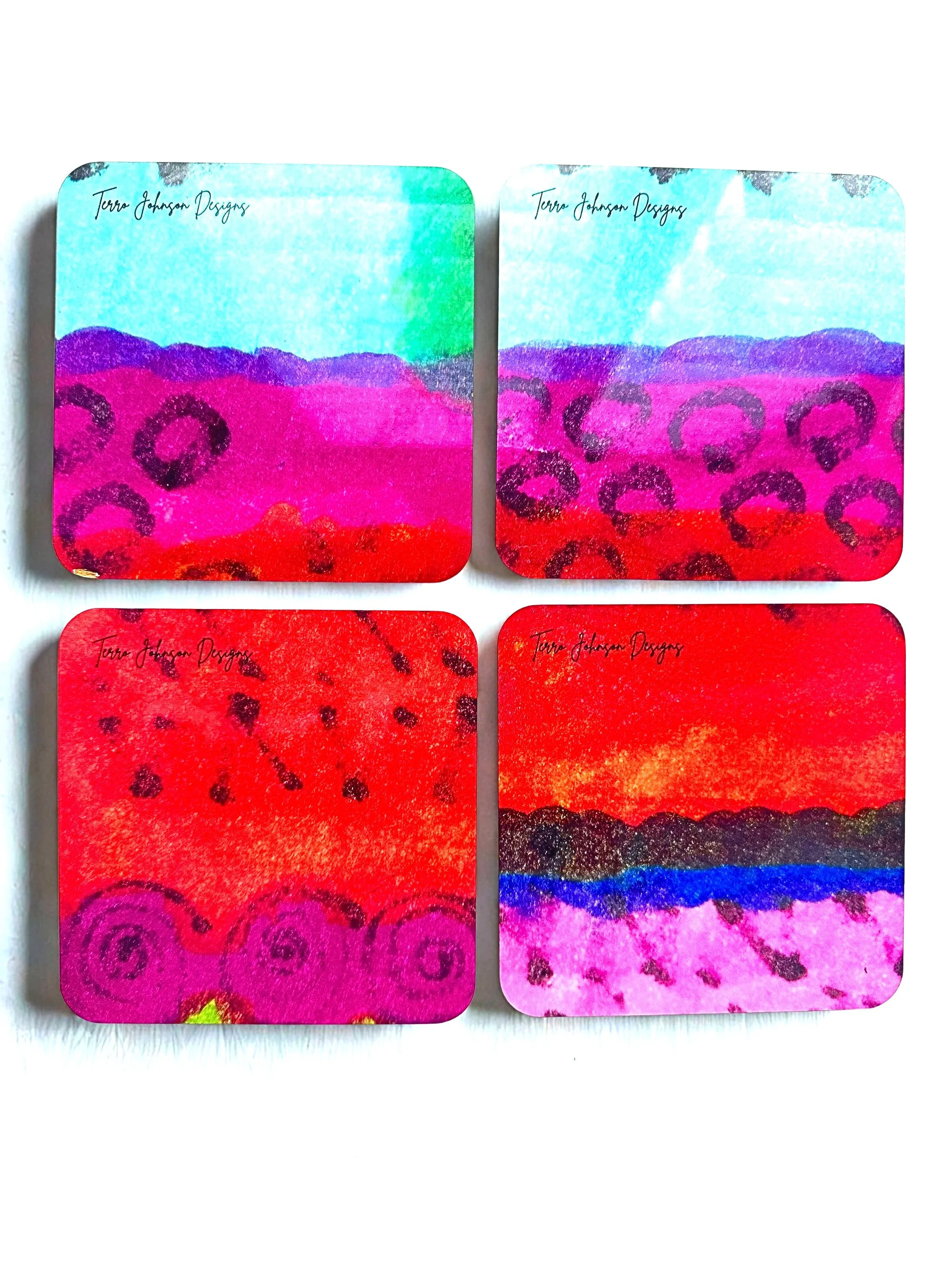 Coasters - Abstract Red