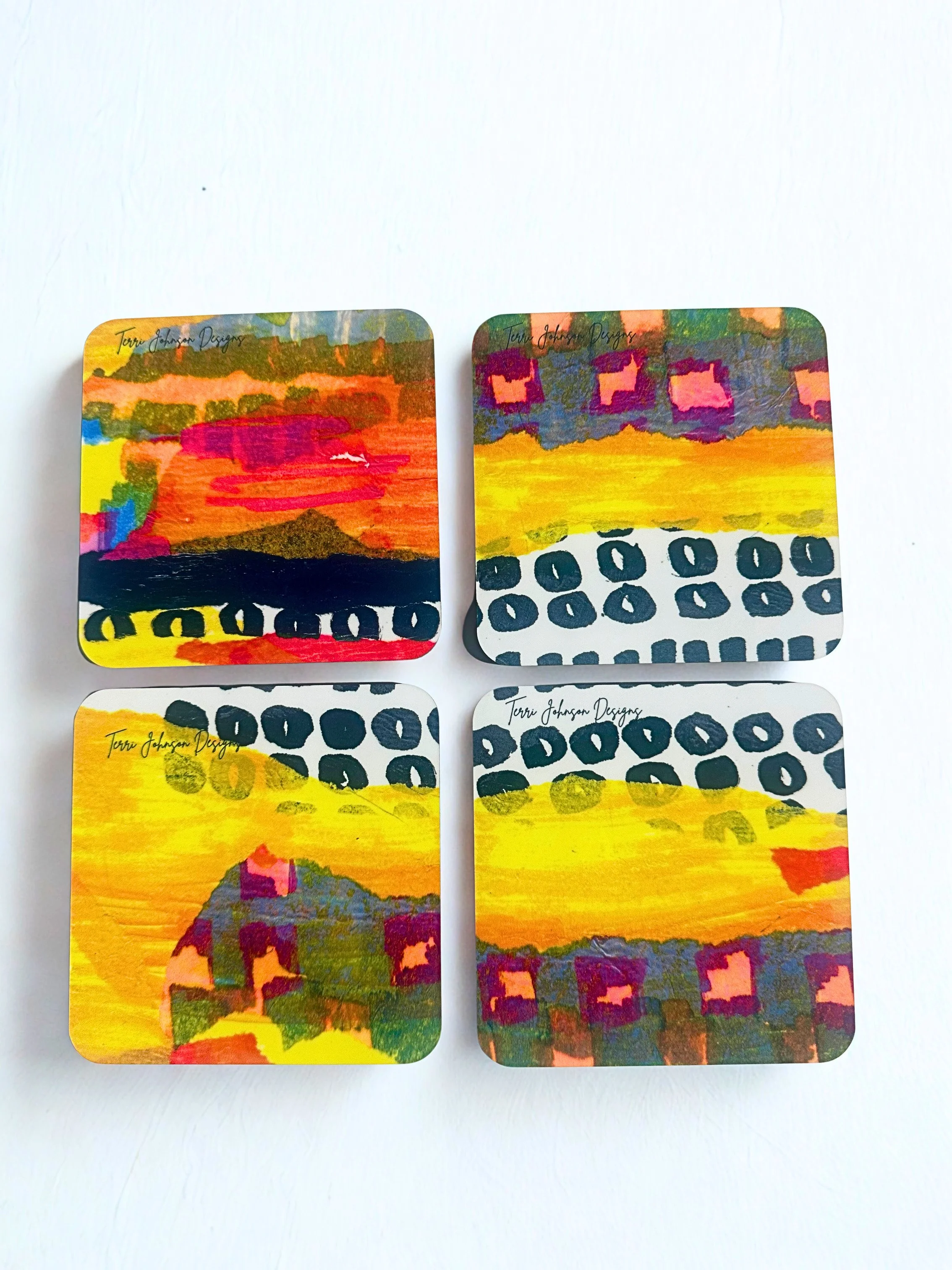 Coasters - Abstract Yellow