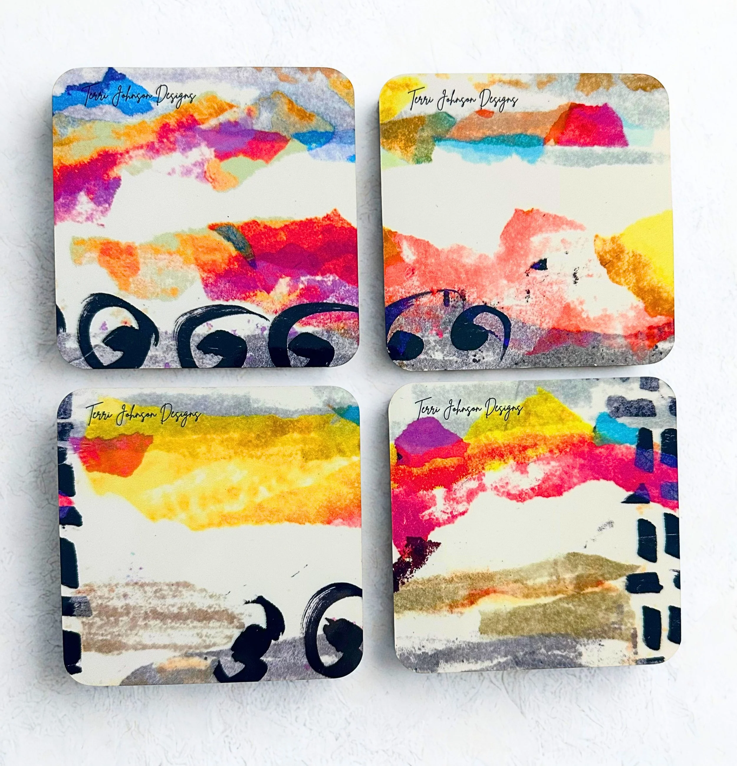 Coasters - Abstract White
