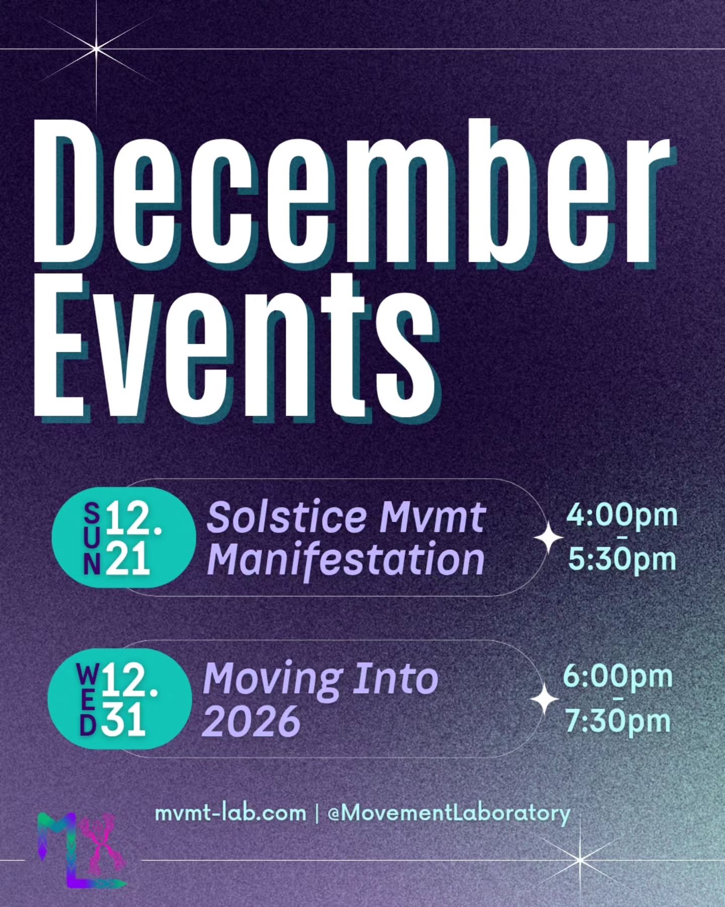 ❄️ ATTENTION ALL MOVERS ❄️ send this to a mover that you know could do with a solid reset before the end of the year!

💃🏻 Movers of all levels welcome! No experience required!

🧘🏻&zwj;♀️ Open studio time is optional &amp; available for movers int