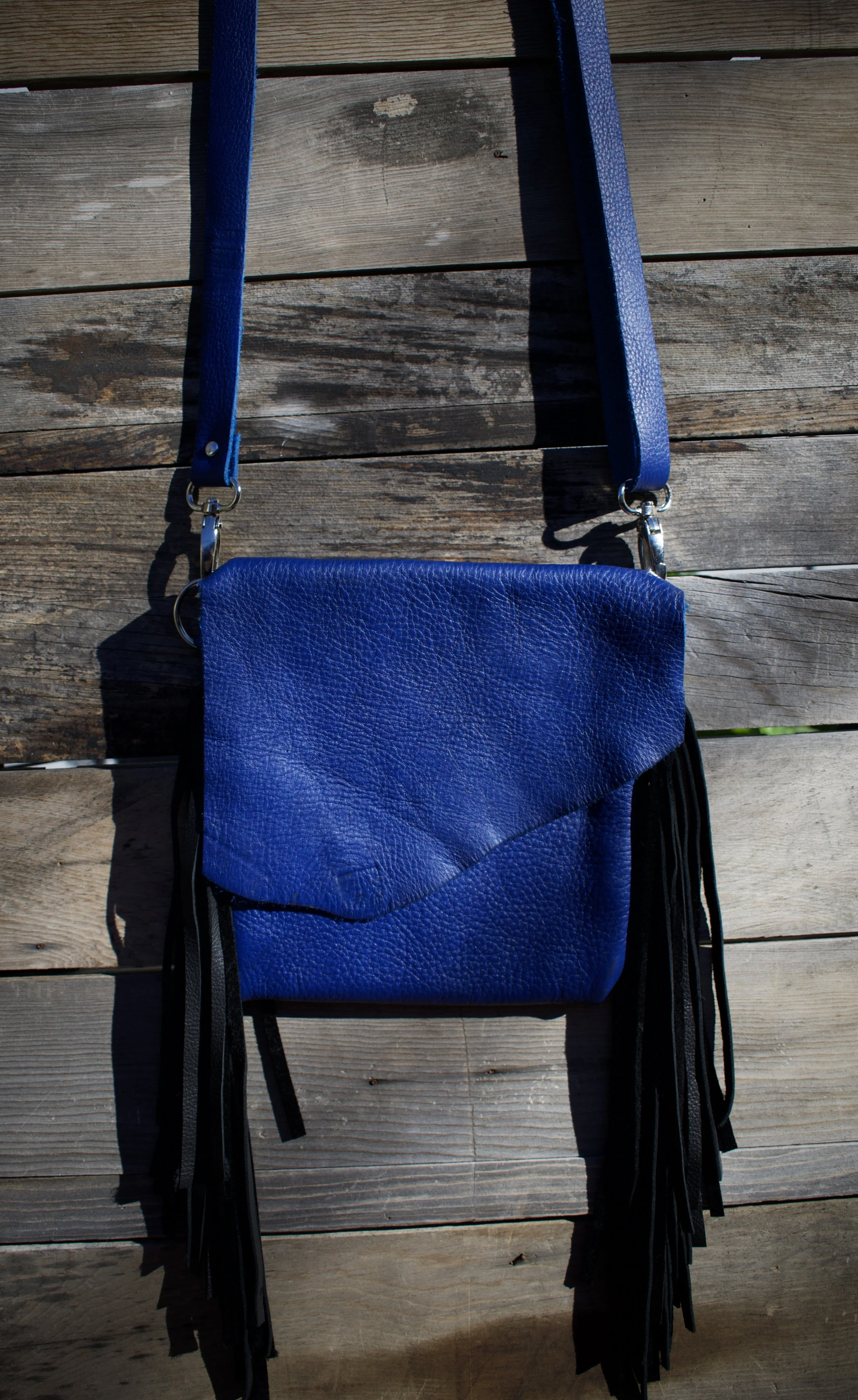 Blue Fringe Pouch