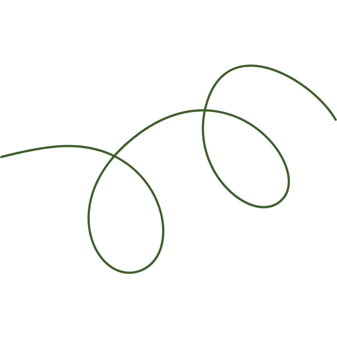 green spiral with two loops at bottom of squiggle