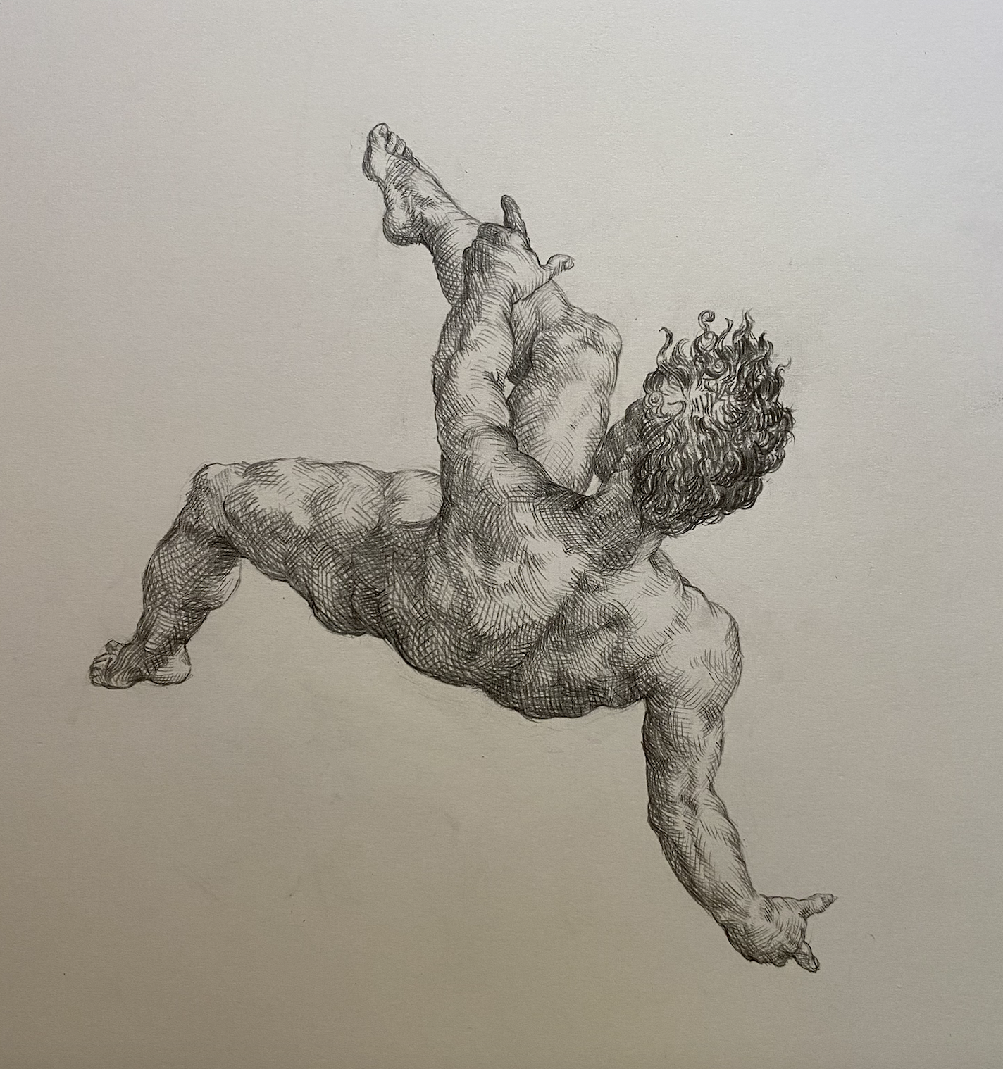 Study of Etching of Phaeton by Hendrick Goltzius, (2025), Helena Emily Wade