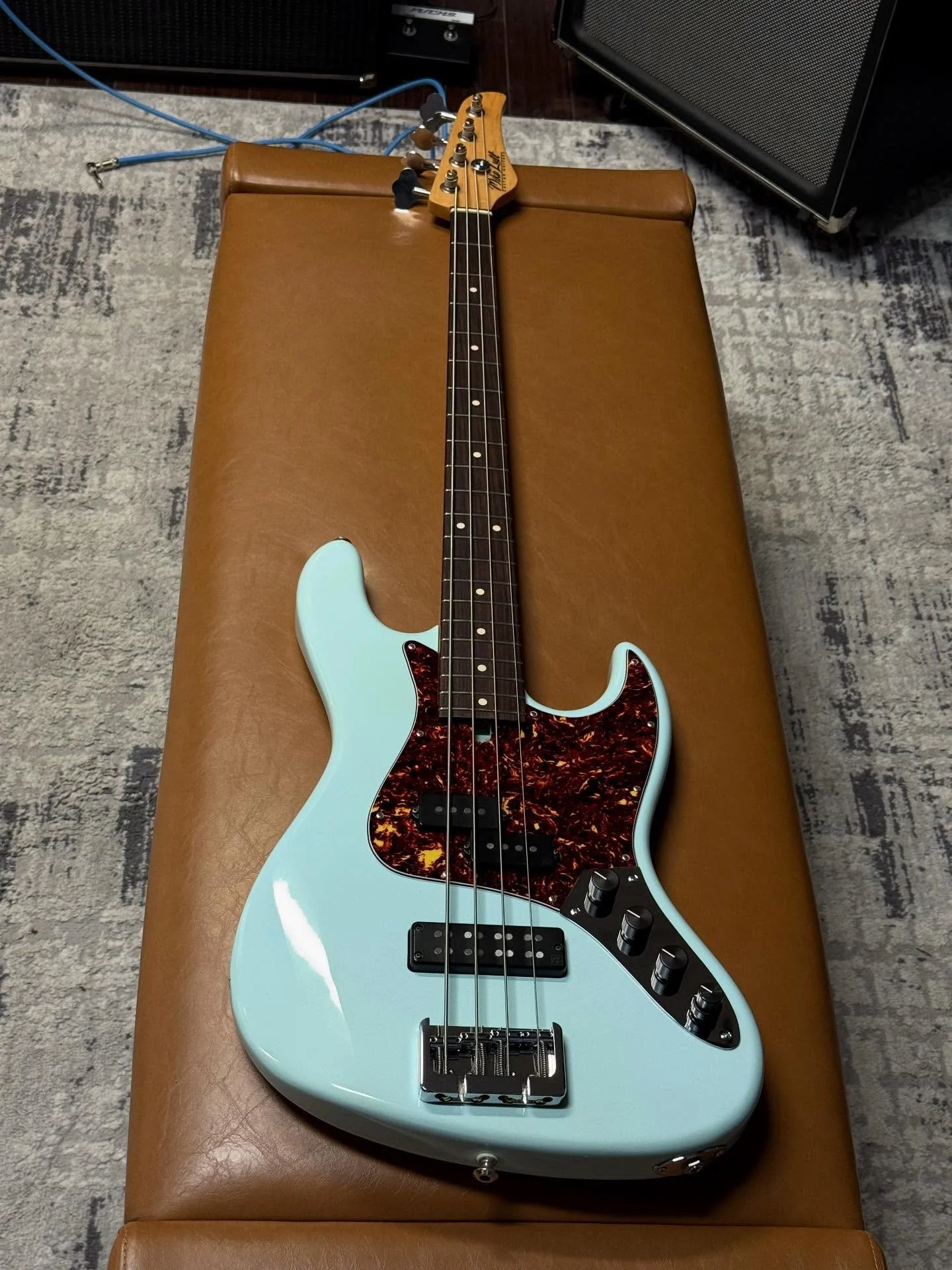 CERTIFIED PRE-OWNED:  Today we have a well-loved Vintage Sonic Blue M4V custom in a PJ Configuration. It&rsquo;s been played, it&rsquo;s got some wear and tear, and it absolutely rips. Swamp Ash Body. Indian Rosewood Fretboard. Nordstrand NP4 + Dual 