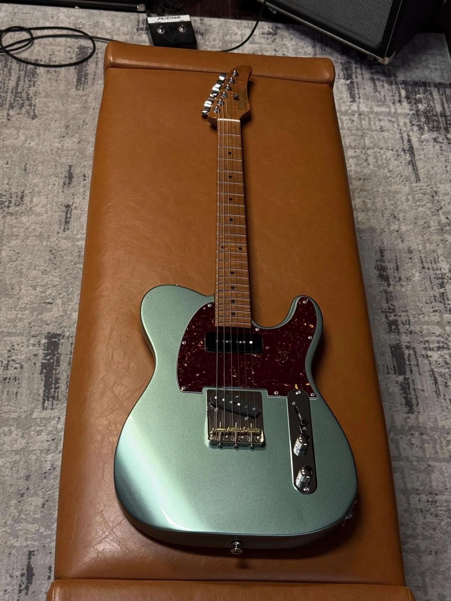 Just finishing up this TX in Sage Green Metallic 💚💚🔥🔥 One-Piece Swamp Ash Body  Roasted Flamed Maple Neck and Fretboard. Mike Lull Hand-Wound Alnico P90 in Neck, Mike Lull TX Bridge pickup. @ruttersguitars Bridge. Plek&rsquo;d and Fully Shielded 