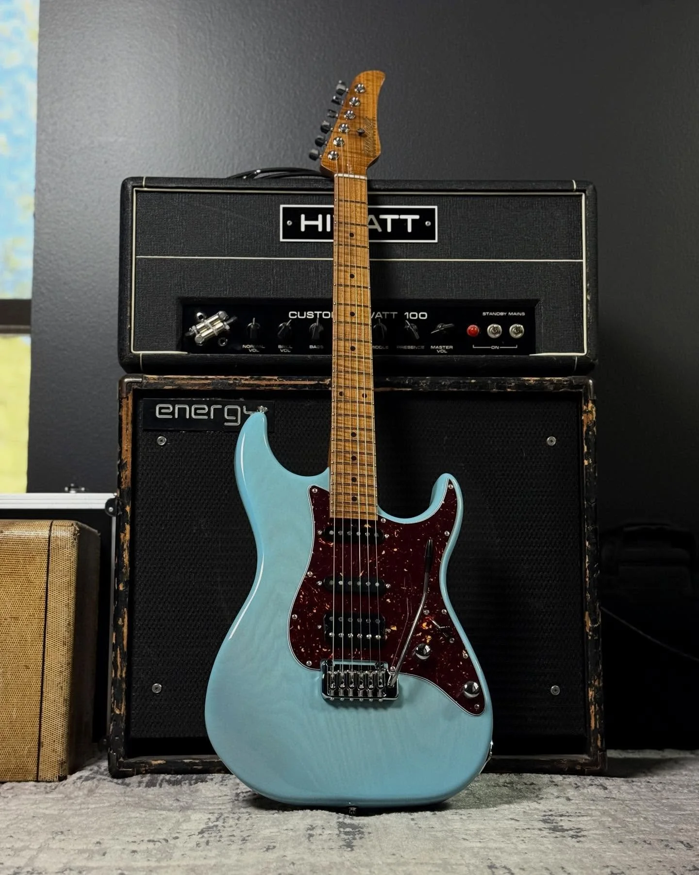 Translucent Sonic Blue SX just getting finished up 🩵🩵🩵 🔥🔥🔥 Swamp Ash Body. Roasted Flamed Maple Neck and Fretboard. Mike Lull Hand-Wound HSS Pickups. Hipshot Tremolo and Locking Tuners. Medium C-Shape Neck .830-.890. 22 Stainless Steel Jumbo Fr