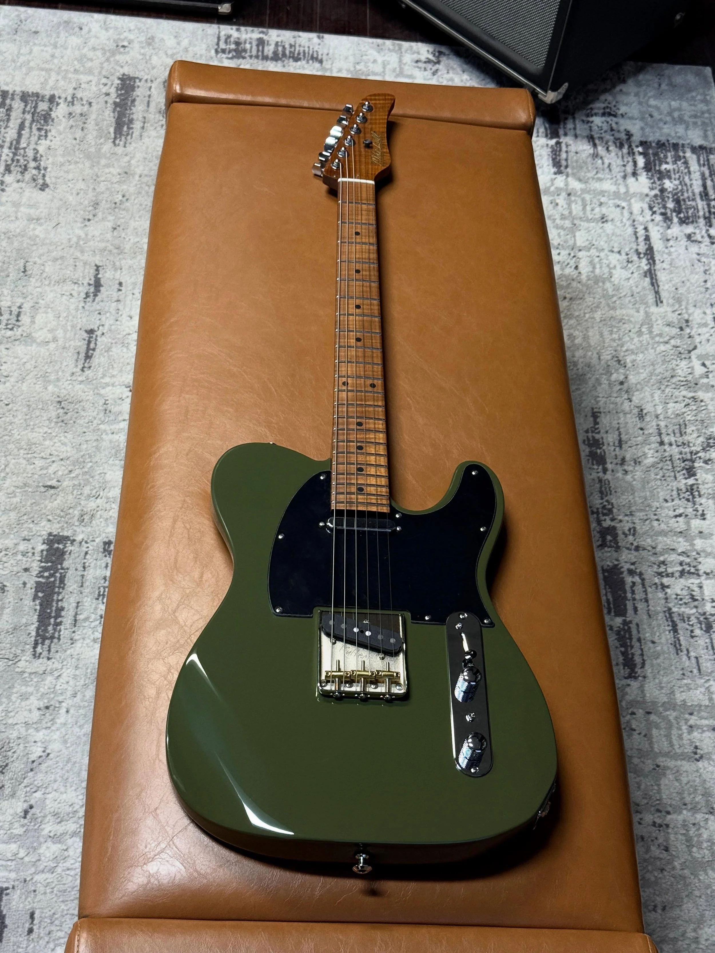 This new Olive TX is hitting the finish line 🫒🫒🔥🔥 Here are some specs:  Swamp Ash Body - Roasted Flamed Maple Neck and Fretboard - Med C Shape Neck (.830-.890) - Hand-Wound Mike Lull TX Pickups with Series/Parallel Switch - 12&rdquo; Fretboard Ra