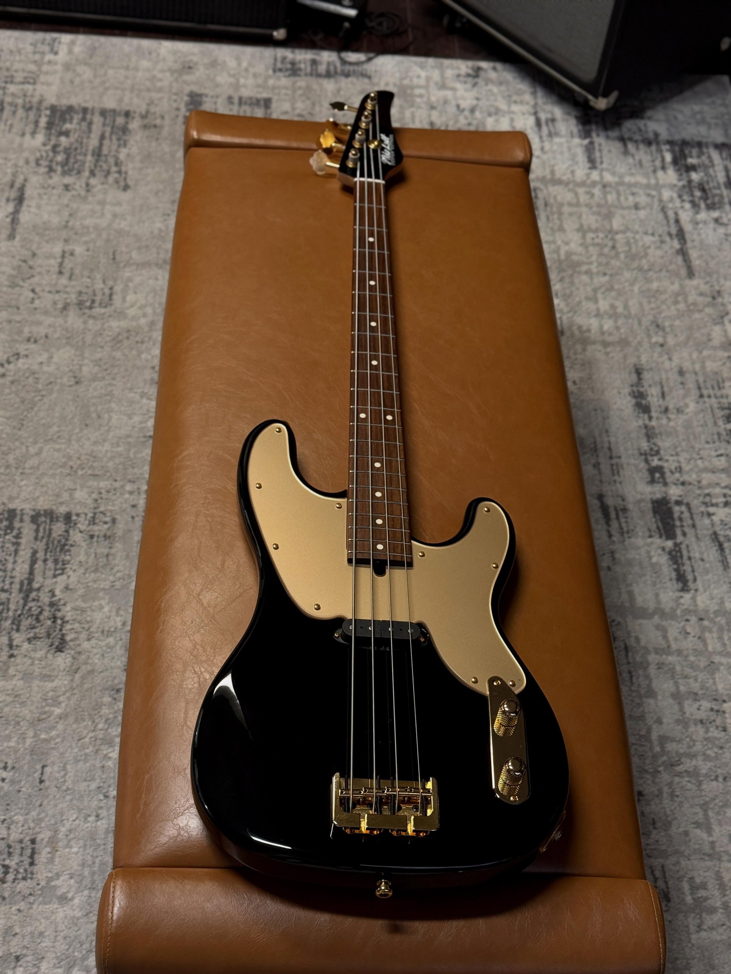 Got a stunning Certified Preowned 54P today (discontinued model as well!). This one is in Gloss Black with a Gold Plexi Pickguard and Gold Hardware. In good condition with normal wear - just an absolute beast of a bass. Has a Lindy Fralin Humcancelli