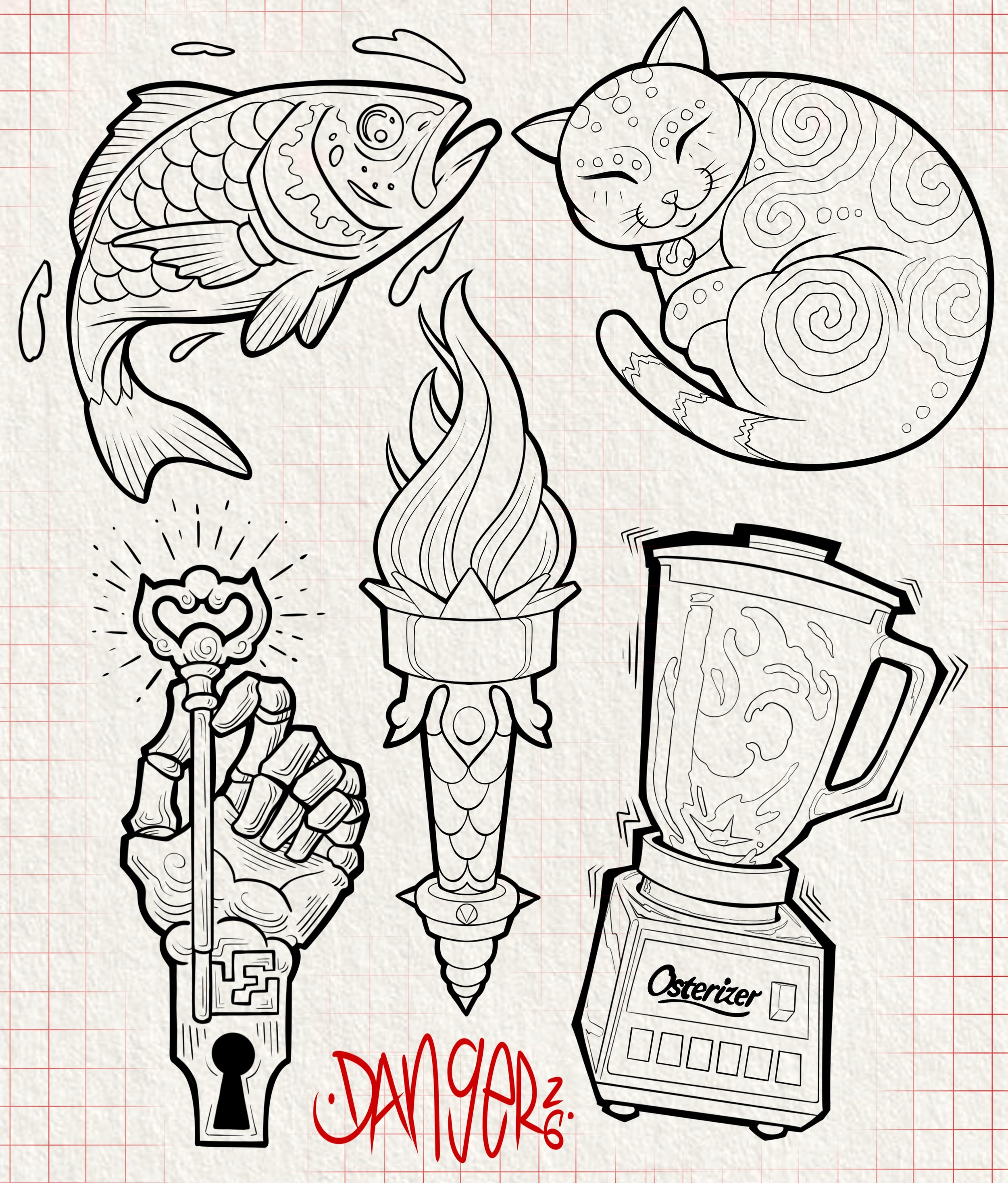 Another flash sheet up for grabs, and more in the works!

What kind of stuff do you wanna see on the next sheet?

Available to tattoo in color or black and grey here 
@ghosttattoostudios in Charlotte NC 🤘
Reasonably priced, just shoot me a message!