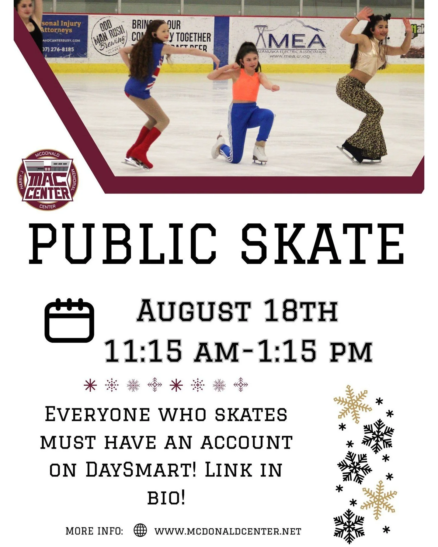 ⛸️ Hit the ice and feel the glide! Public skating is open &mdash; bring your crew and let the good times roll (or slide). #SkateVibes #OnTheIce #GoodTimesGlide
.
.
.
.
.
.
#fyp #fypage #fyppage #viral #iceskate #iceskating #alaska #alaskalocal #alask