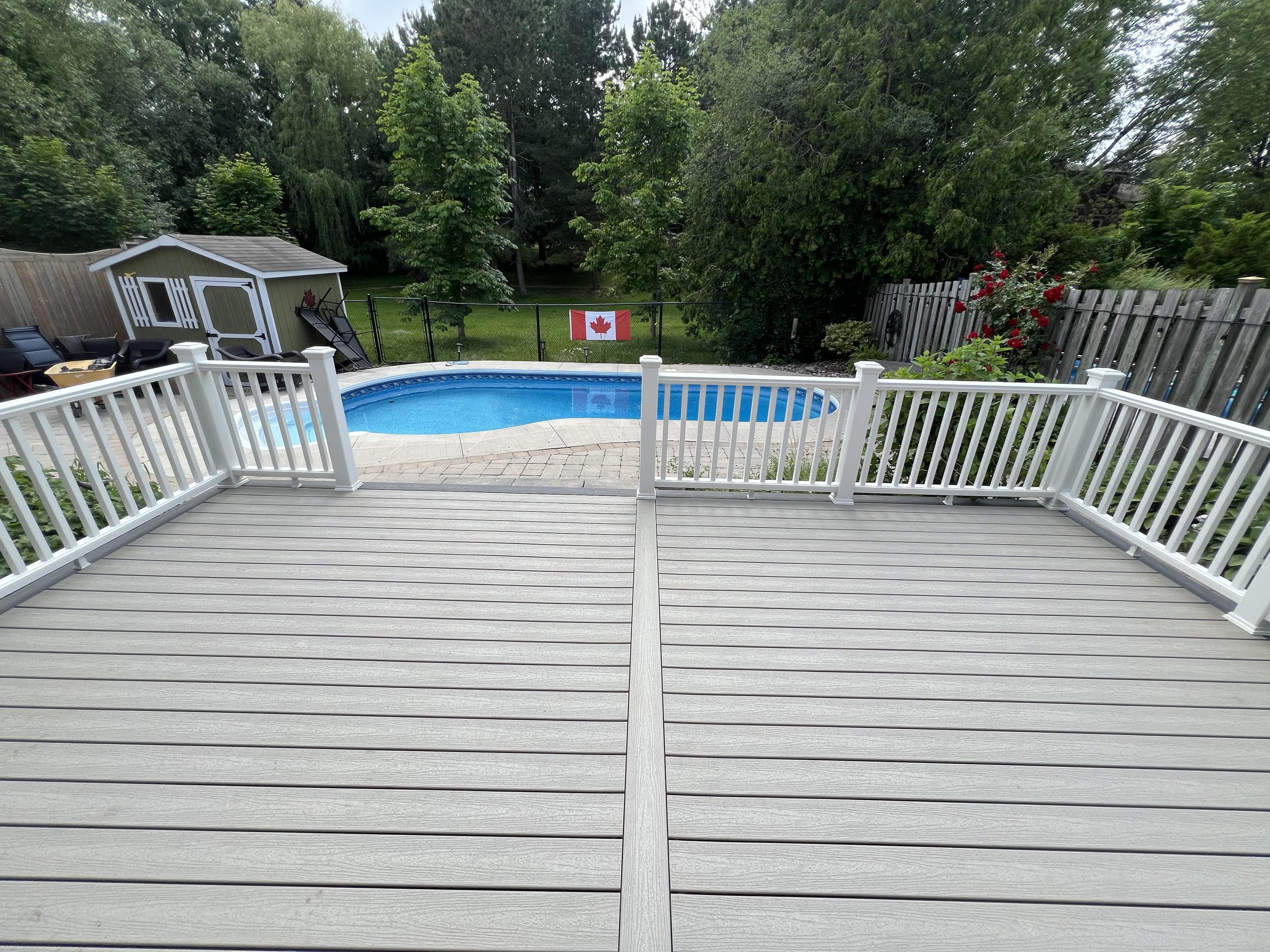 Composite deck, composite pool deck, custom composite deck. Pool Deck