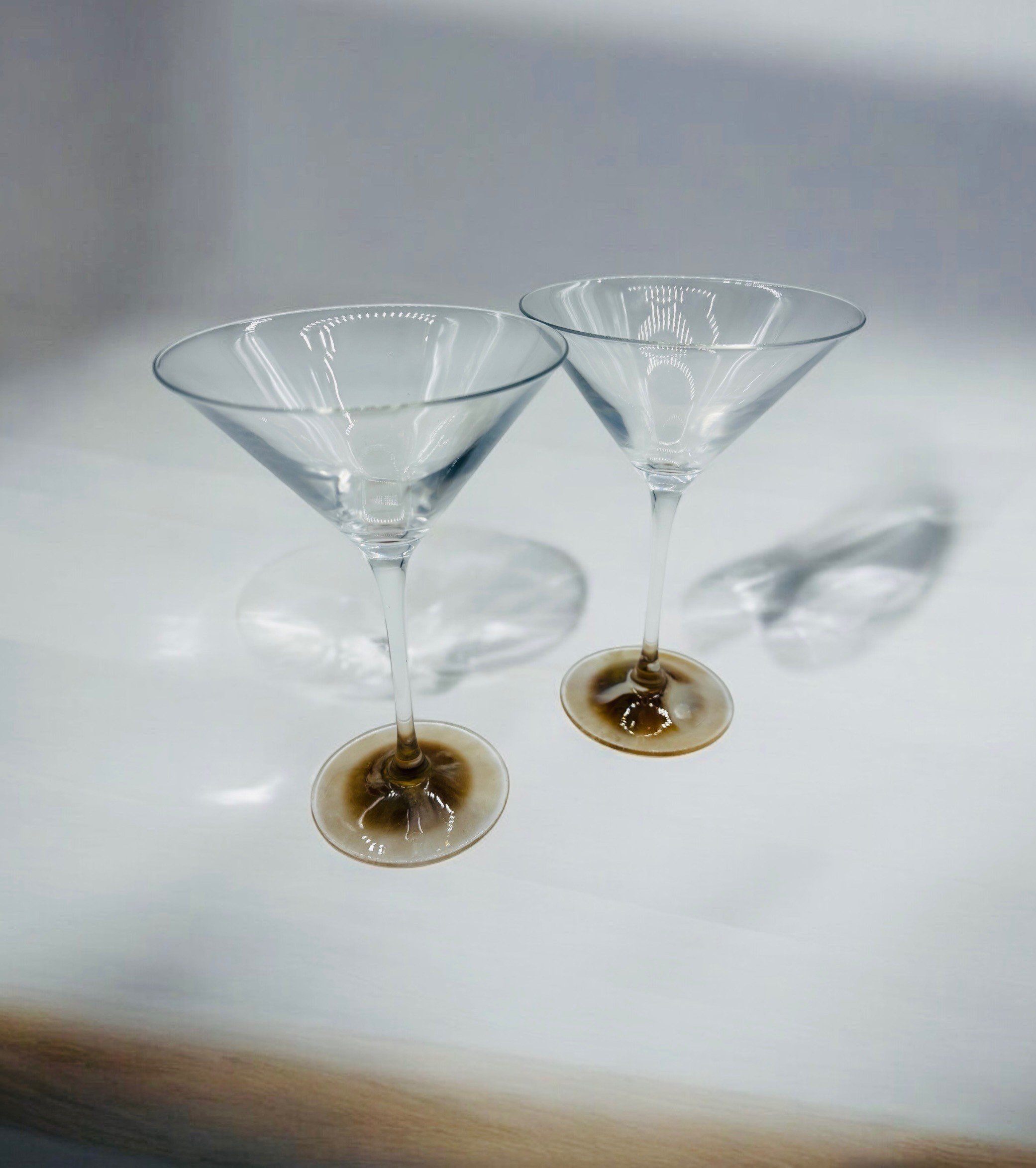 Tan & Gold Martini Glasses