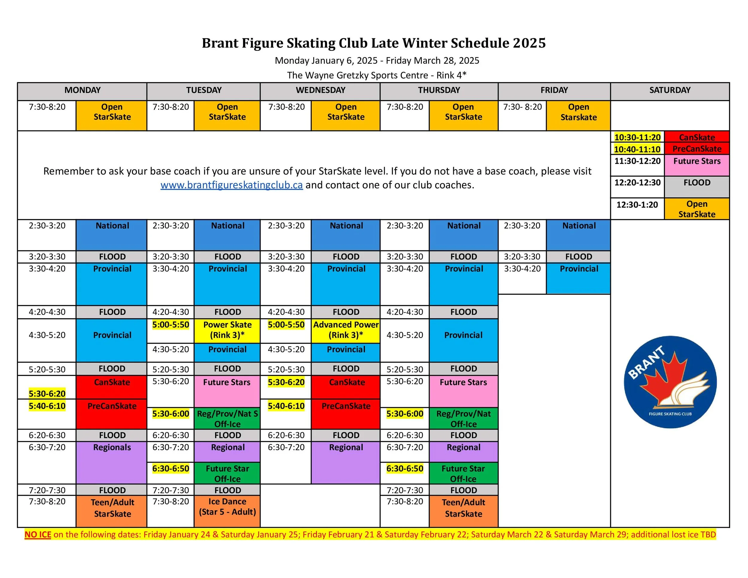 Program Schedule — Brant Figure Skating Club