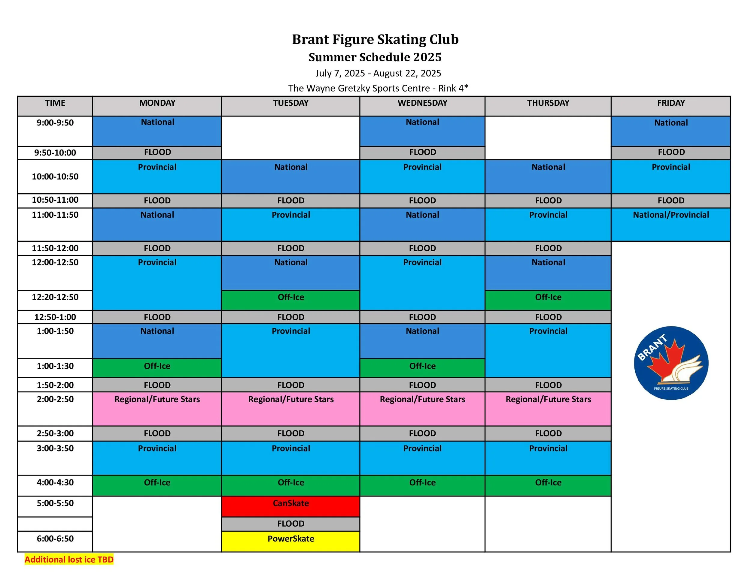 Program Schedule — Brant Figure Skating Club