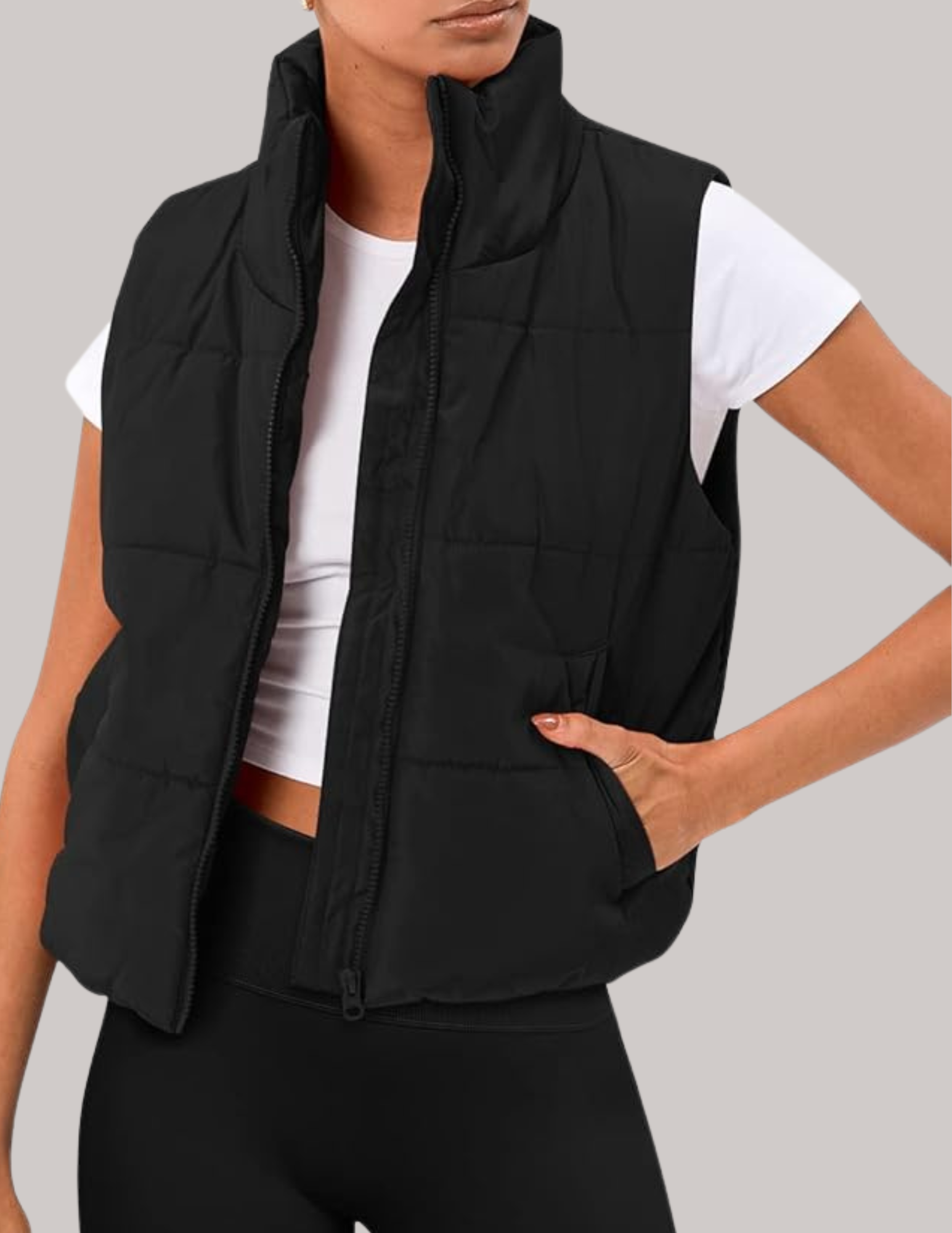 Cropped Puffer Vest