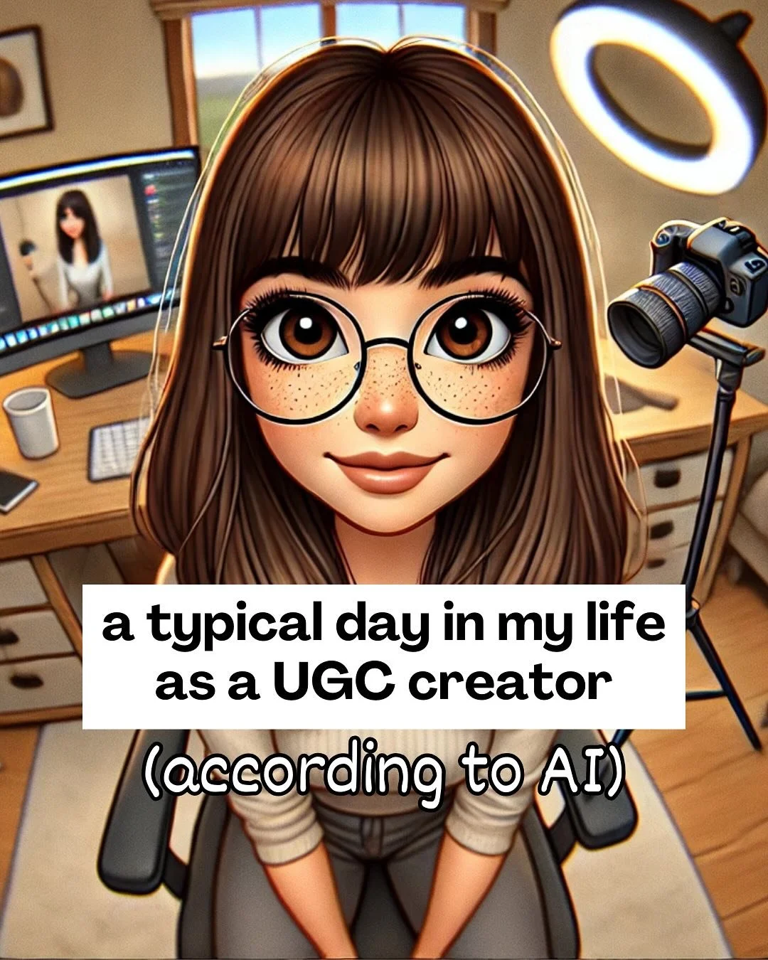 (Expand for prompt👇) Aside from the button nose, this is a prettttttty damn accurate representation of my life as a UGC creator😂💀
Use this ChatGPT prompt to create a storyboard of an ideal typical day that YOU want to manifest in 2025!⬇️
💻Ask C