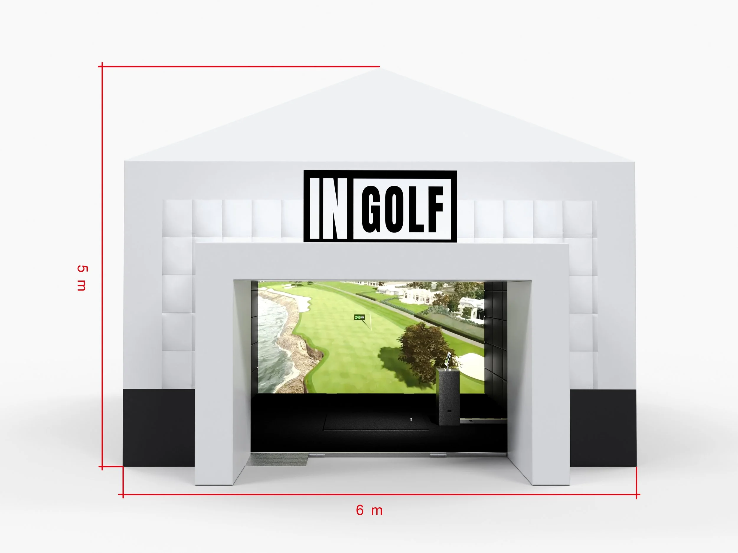 Comparativa de los modelos INgolf CLUB e INgolf MASTER, dos formatos de simulador de golf premium para eventos corporativos, activaciones de marca y celebraciones privadas.