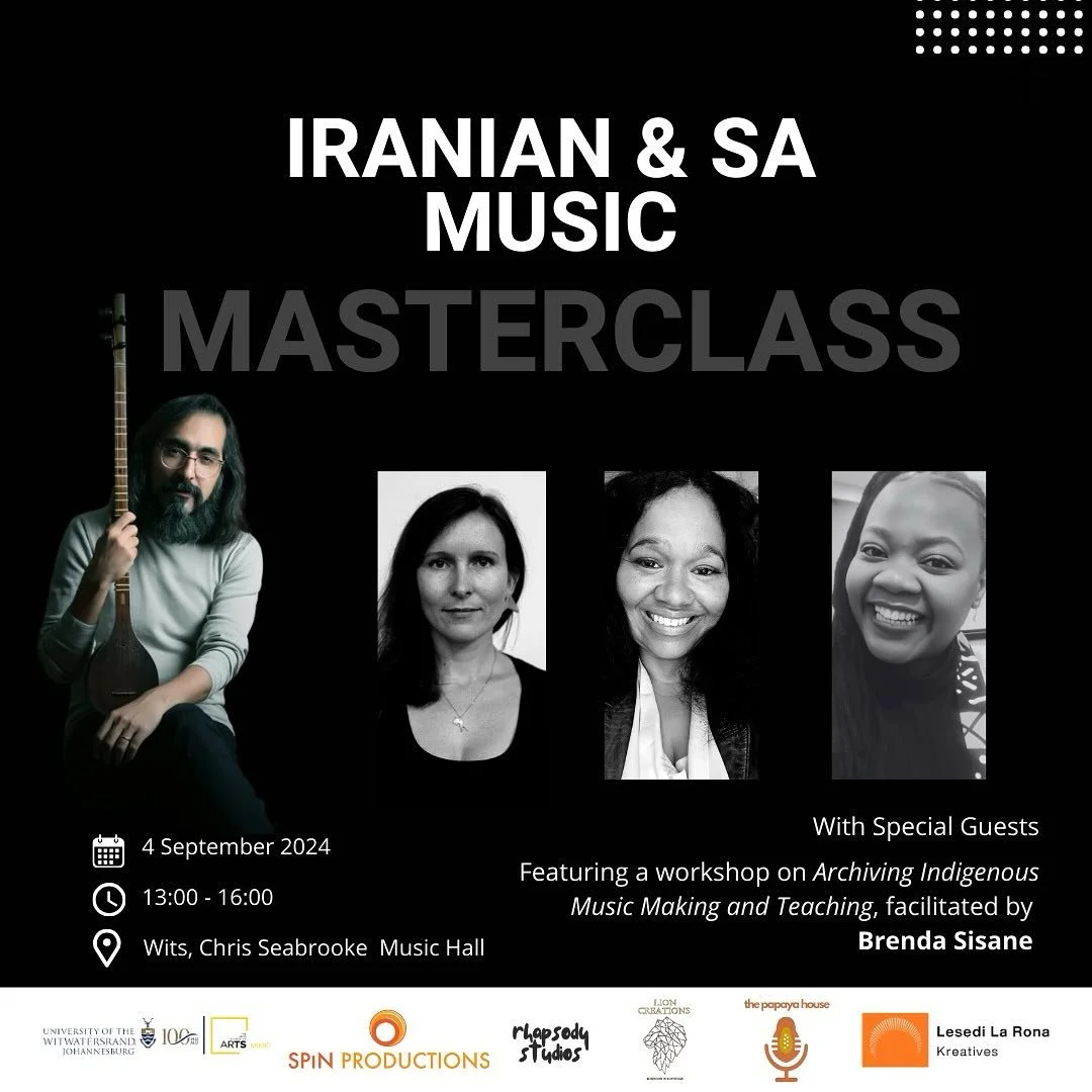 JHB! This Wednesday, 11 September! Final masterclass &amp; performance by @abousaeidmarzaei 

Featuring @cara.stacey &bull; @cwbass10 &bull; @mathapelo_matabane @brendasisane