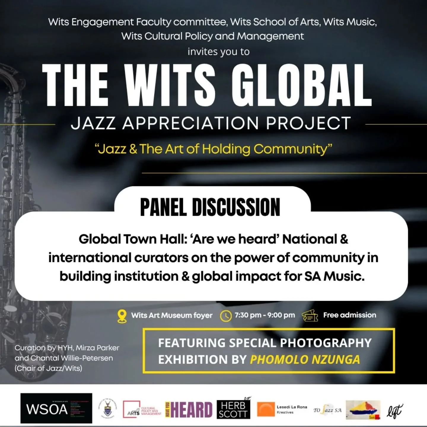 🚨 TONIGHT &ndash; Venue Update 🚨
Join us for the Global Town Hall: &ldquo;Are we heard?&rdquo; &mdash; an evening of music, dialogue, and reflection on how community shapes institutions and global impact in South African music. 🎷🌍

📍 New Venue: 