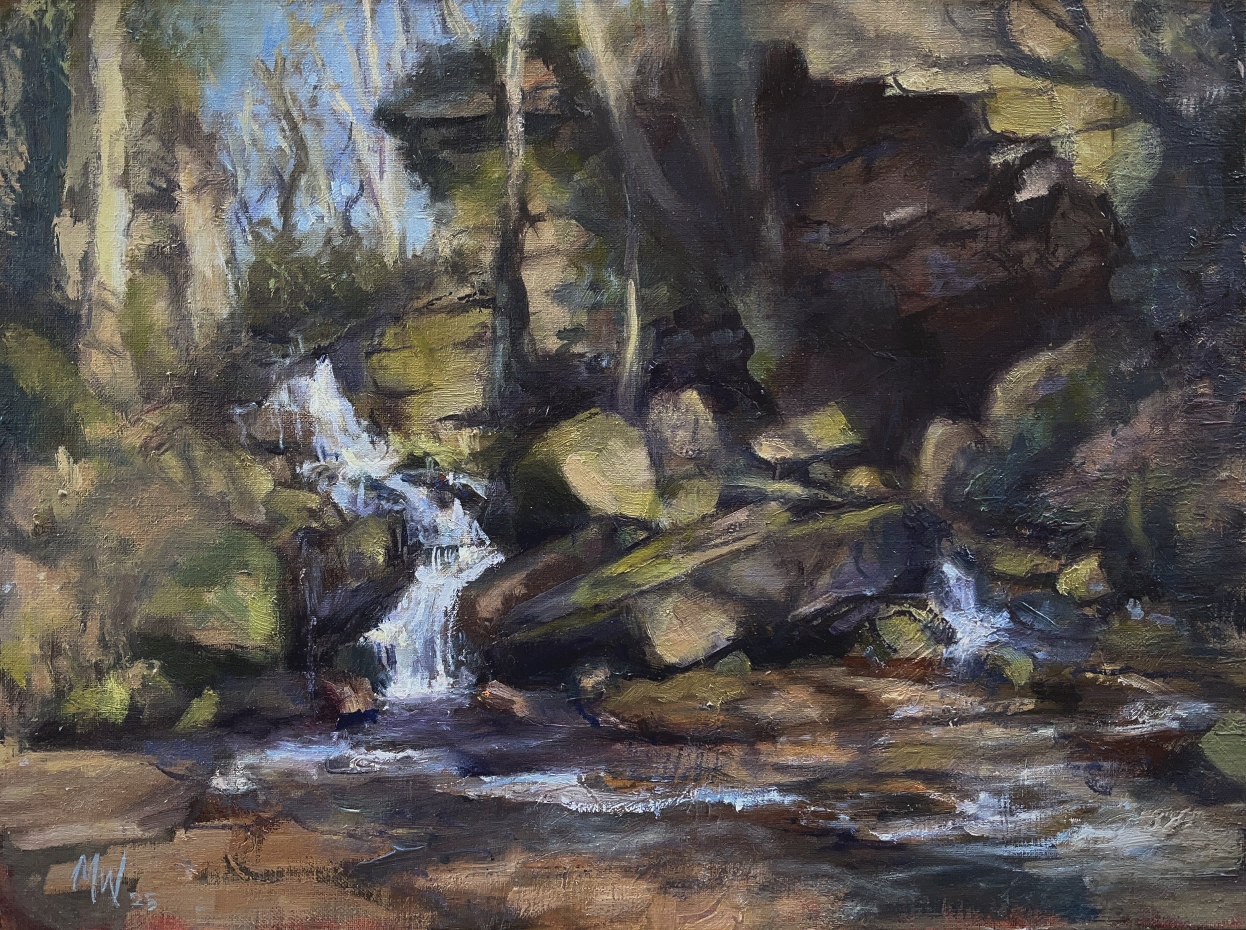 Lumsdale Falls - 12 x 16” - Oil on Board