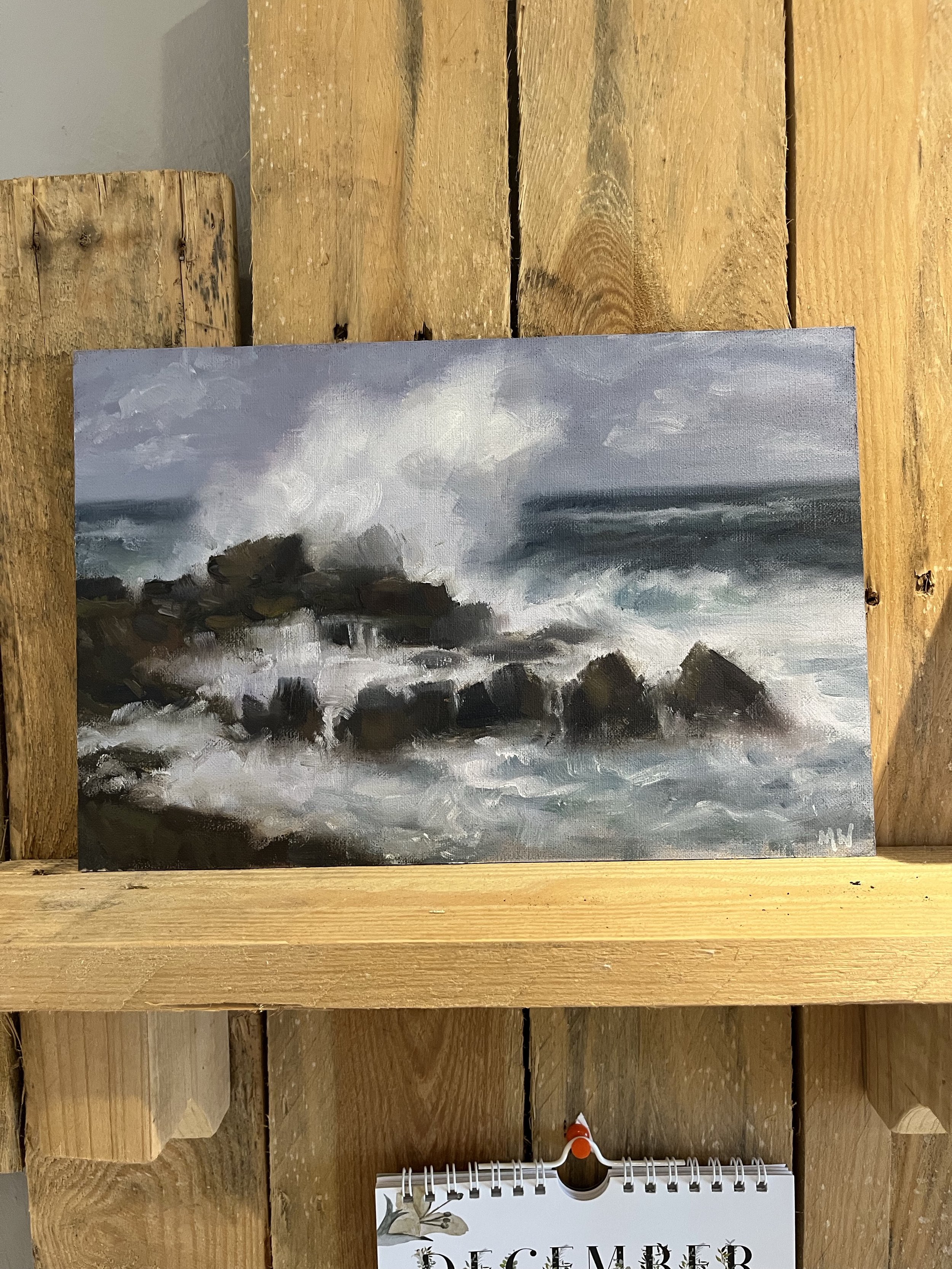 Crashing Wave on Rocks