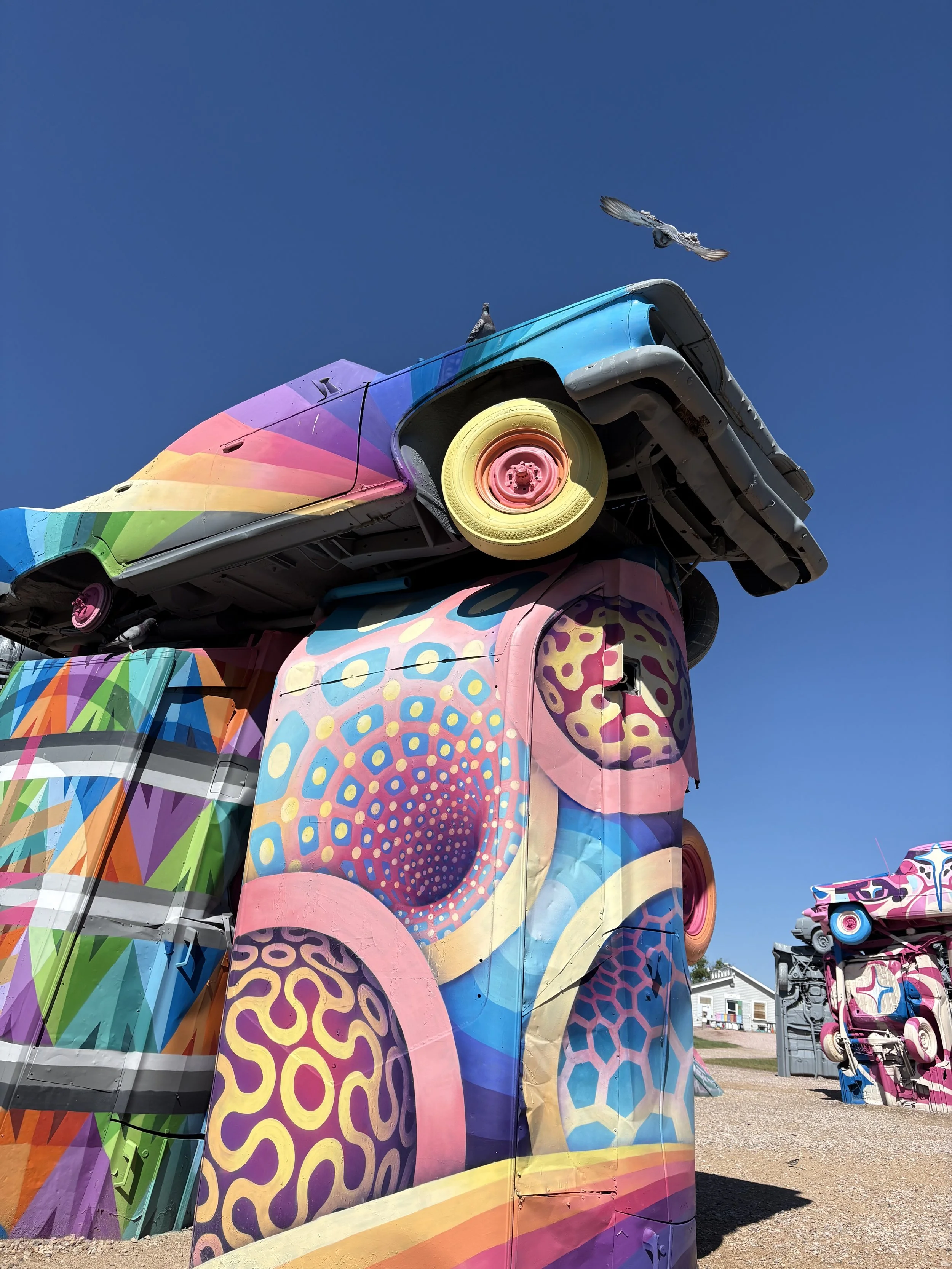 Carhenge murals 2025 by Anna Charney and Paul Monster, street art