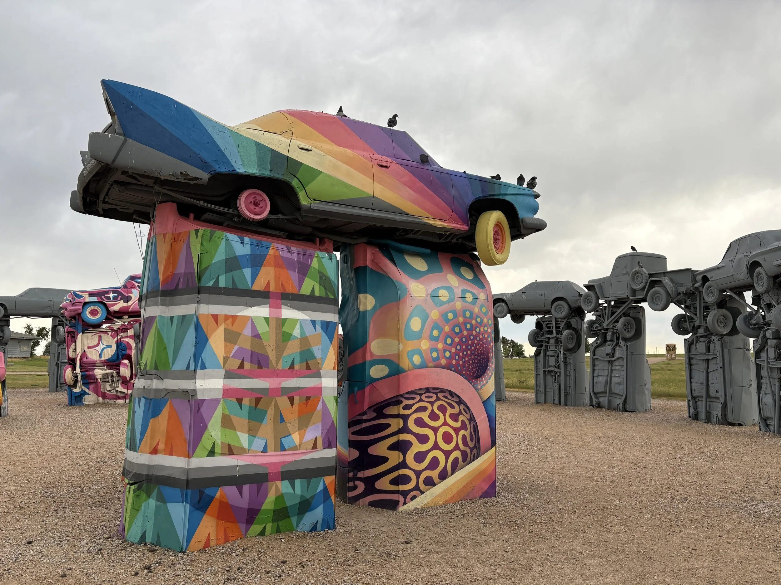 Carhenge Murals 2025, Paul Monsters, Anna Charney, Key Detail, street art