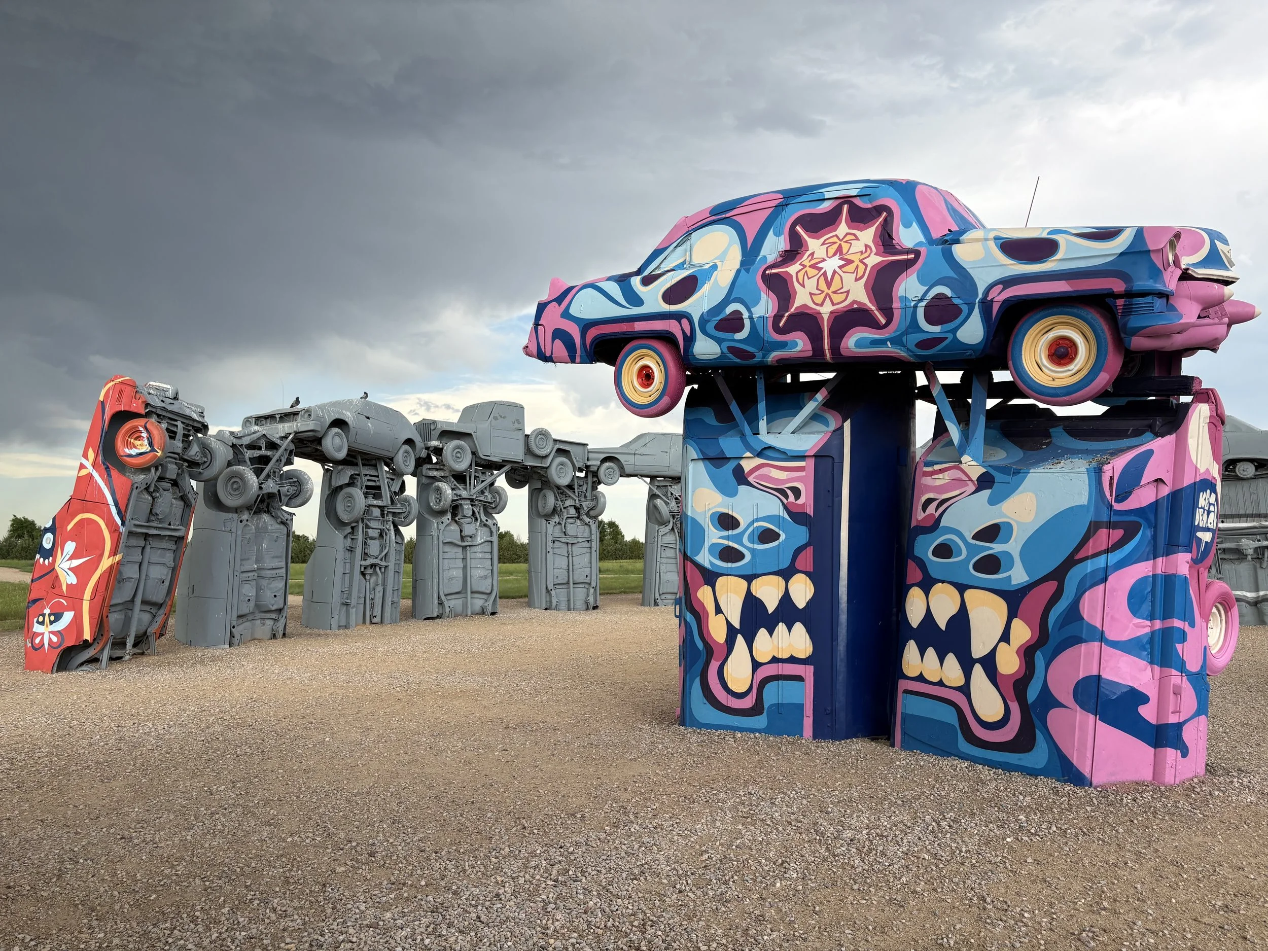 Carhenge murals by Key Detail and Stevie Shao