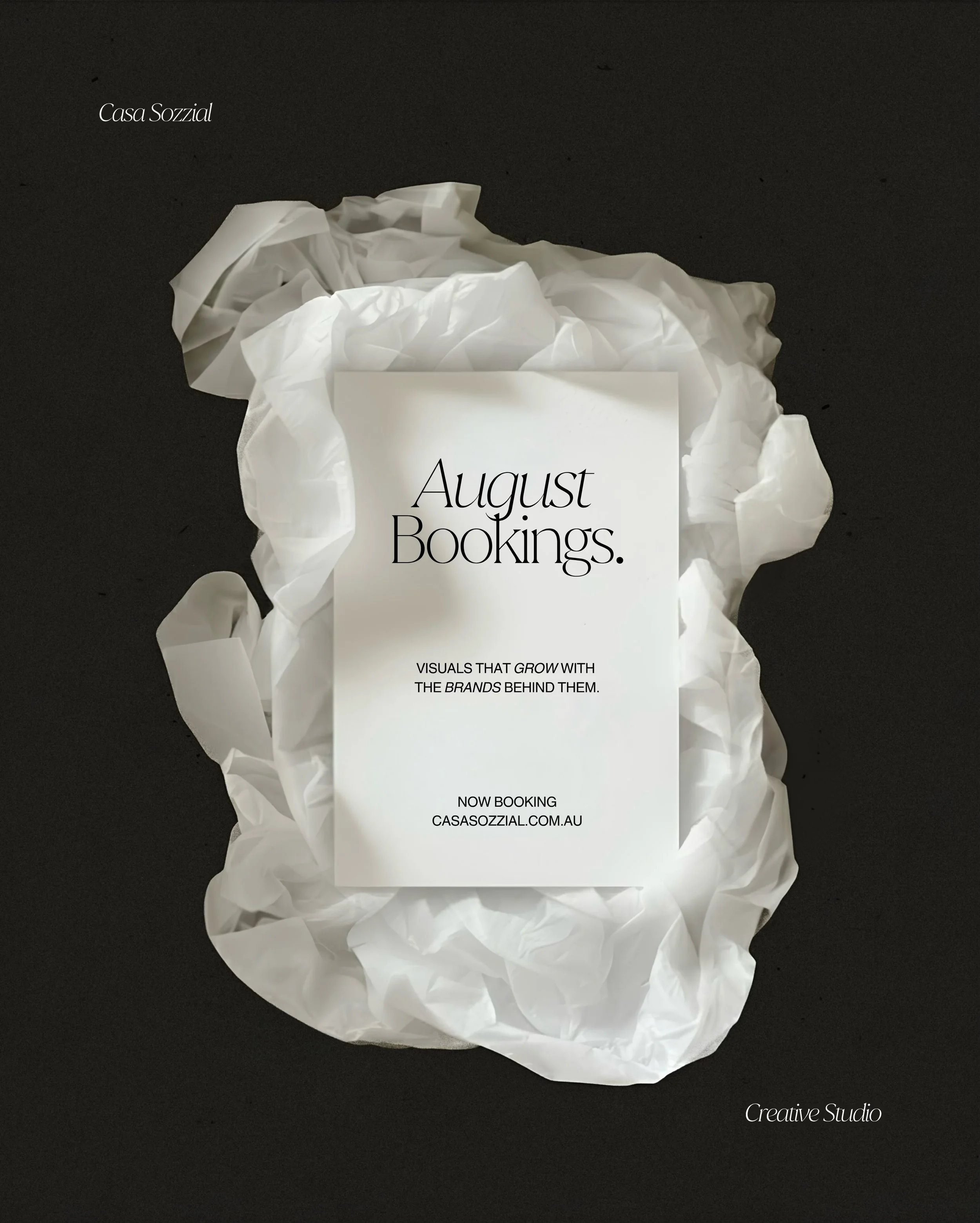 August bookings are now open. 🤎

If content has been sitting on your to-do list, consider this your sign.

We&rsquo;re a creative agency helping brands create visual content that feels aligned with who they are and where they&rsquo;re headed.

Becau