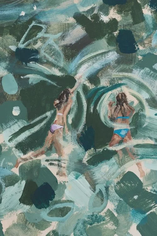 208pm Rockshelf aerial ocean artwork by Lauren Esplin_detail of girls swimming.jpg