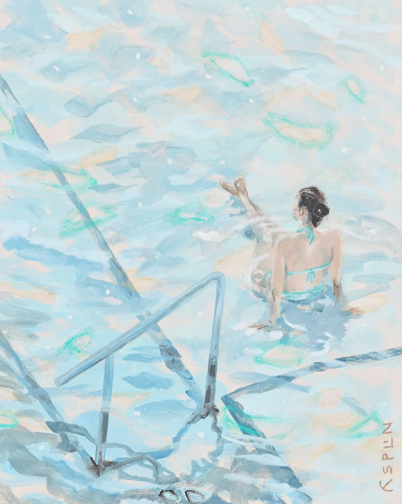 320pm Crystal Clear_art by Lauren Esplin_full blue aqua painting of woman in pool.jpg