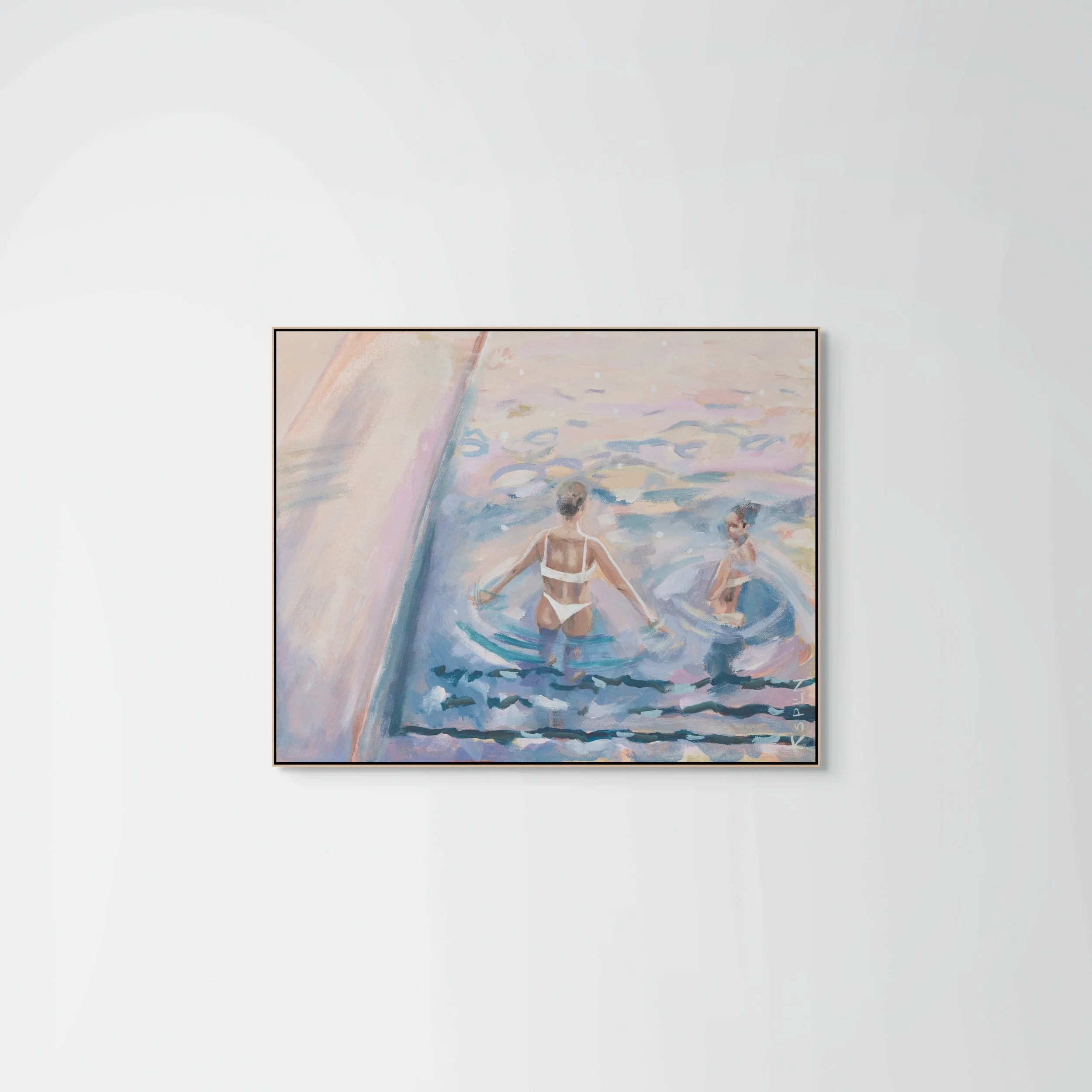538pm Last Dip_sunset painting by Lauren Esplin_framed.jpg