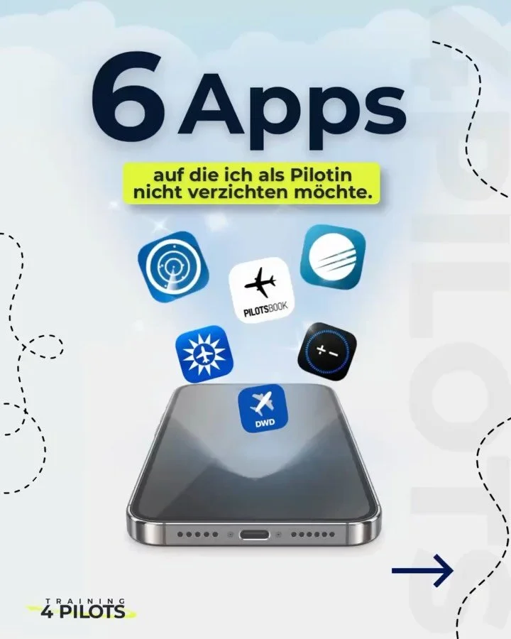 6 Apps, auf die ich als Pilotin 
nicht verzichten m&ouml;chte! ☝🏼👩🏼&zwj;✈️

Es gibt unz&auml;hlige Apps, die uns Piloten den Alltag erleichtern. Heute stelle ich euch meine sechs pers&ouml;nlichen Favoriten vor, die ich regelm&auml;&szlig;ig nutze