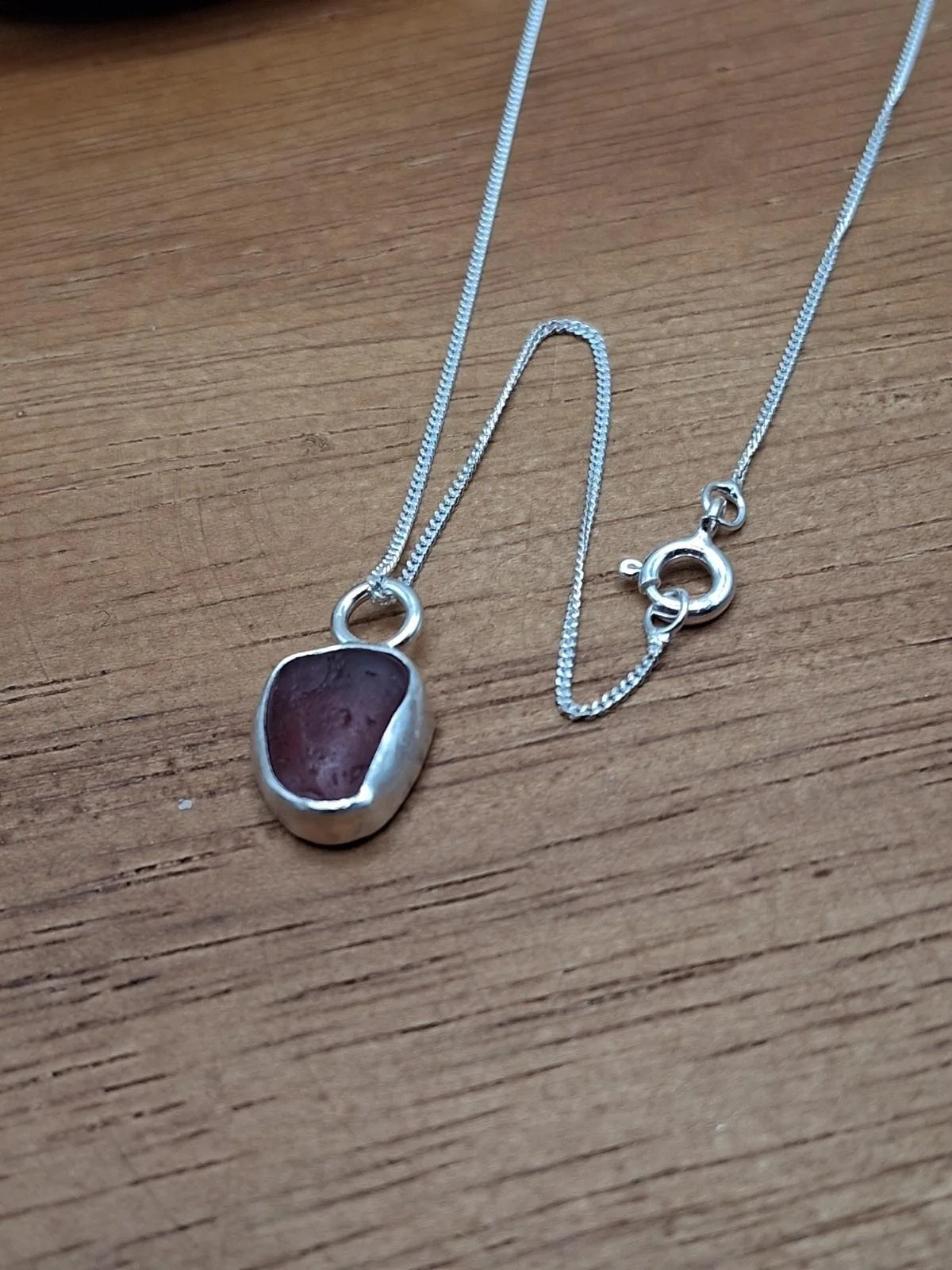 Hexham Multi Colour Sea Glass Necklace Red & Pink