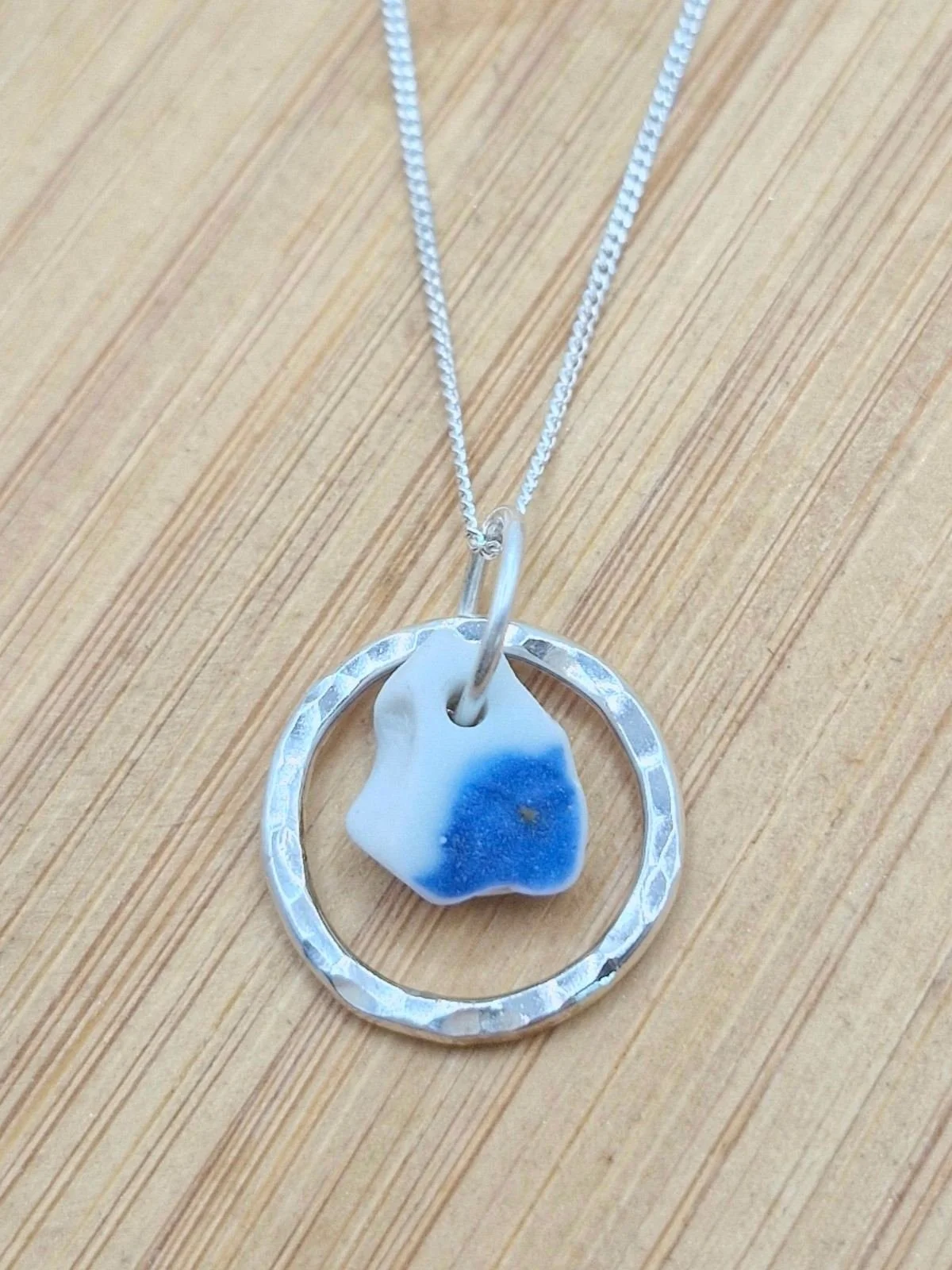 Corbridge Sterling Silver Necklace Blue & White