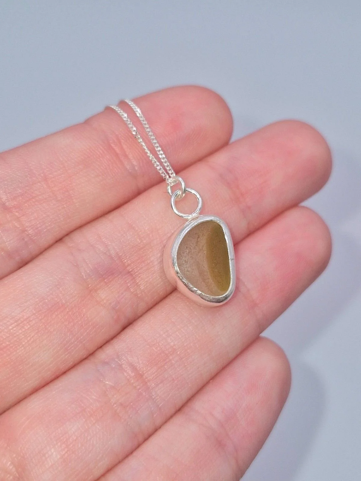 Hexham Multi Colour Sea Glass Necklace Yellow & White